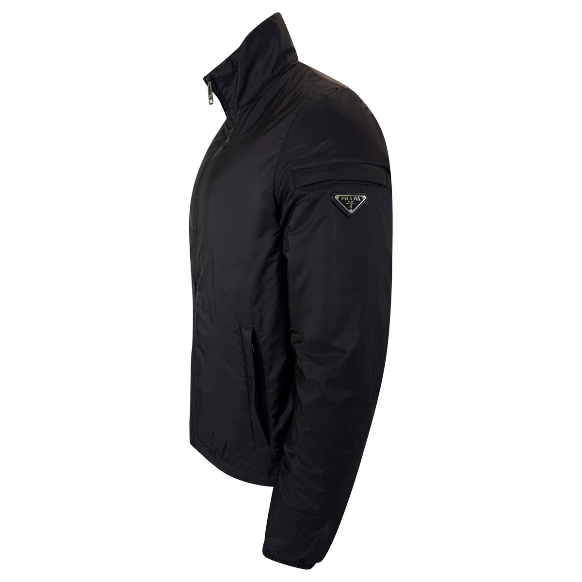 PRADA RE NYLON BLACK PADDED JACKET - LARGE (Fits Medium) | PRE OWNED
