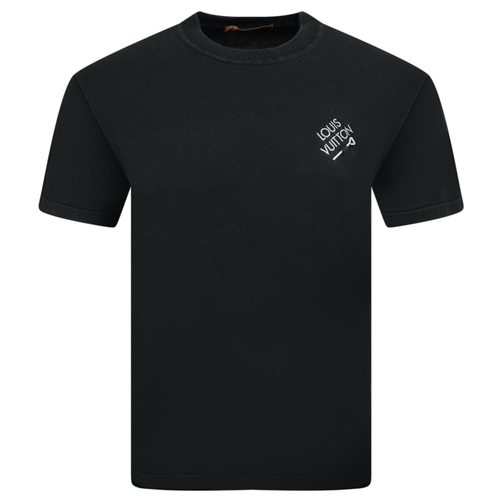 LOUIS VUITTON SIGNATURE BLACK T SHIRT - MEDIUM | PRE OWNED