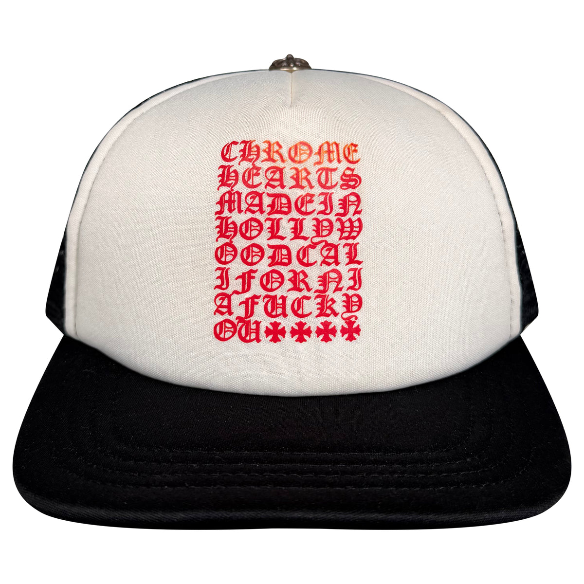 CHROME HEARTS EYECHART TRUCKER CAP | PRE OWNED