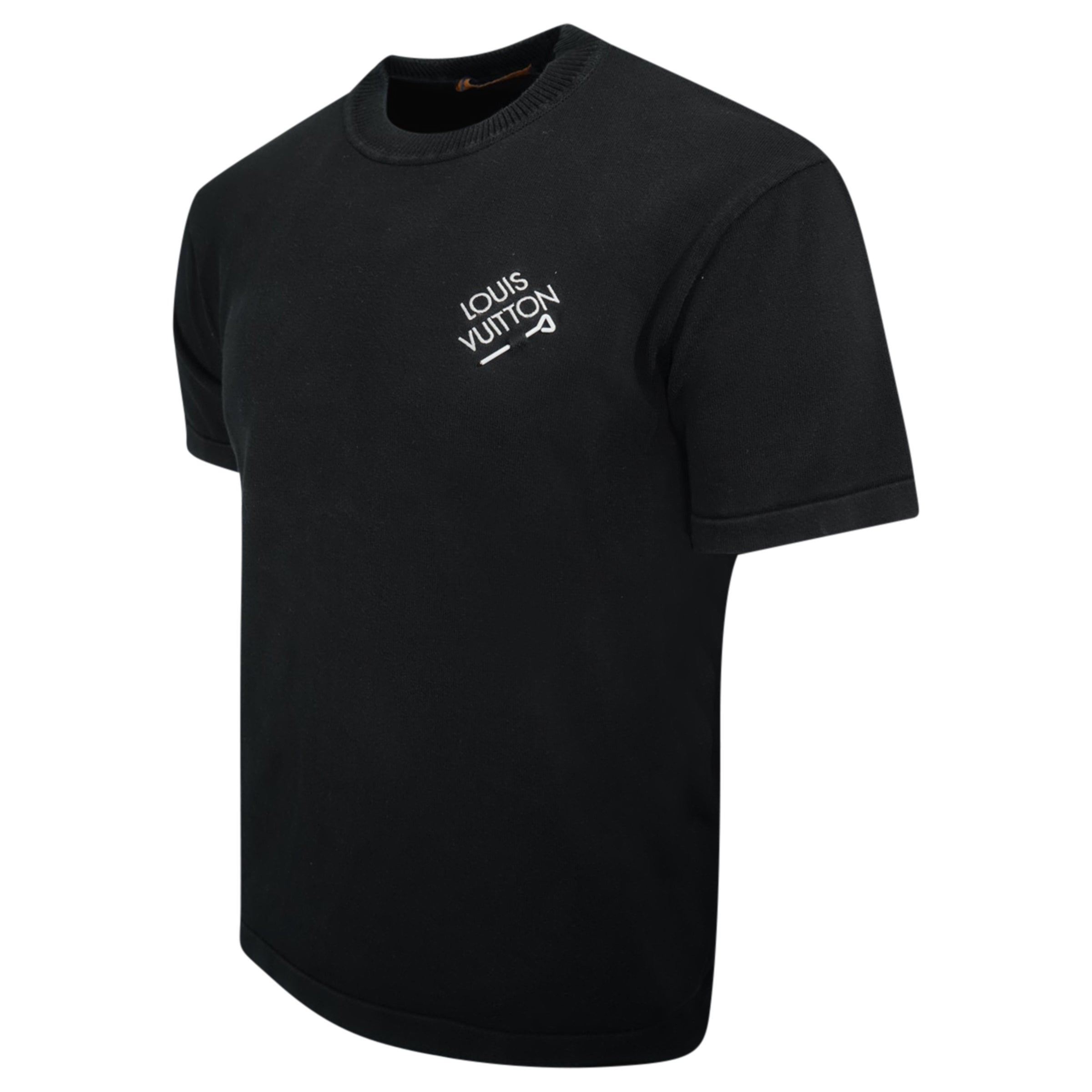 LOUIS VUITTON SIGNATURE BLACK T SHIRT - MEDIUM | PRE OWNED