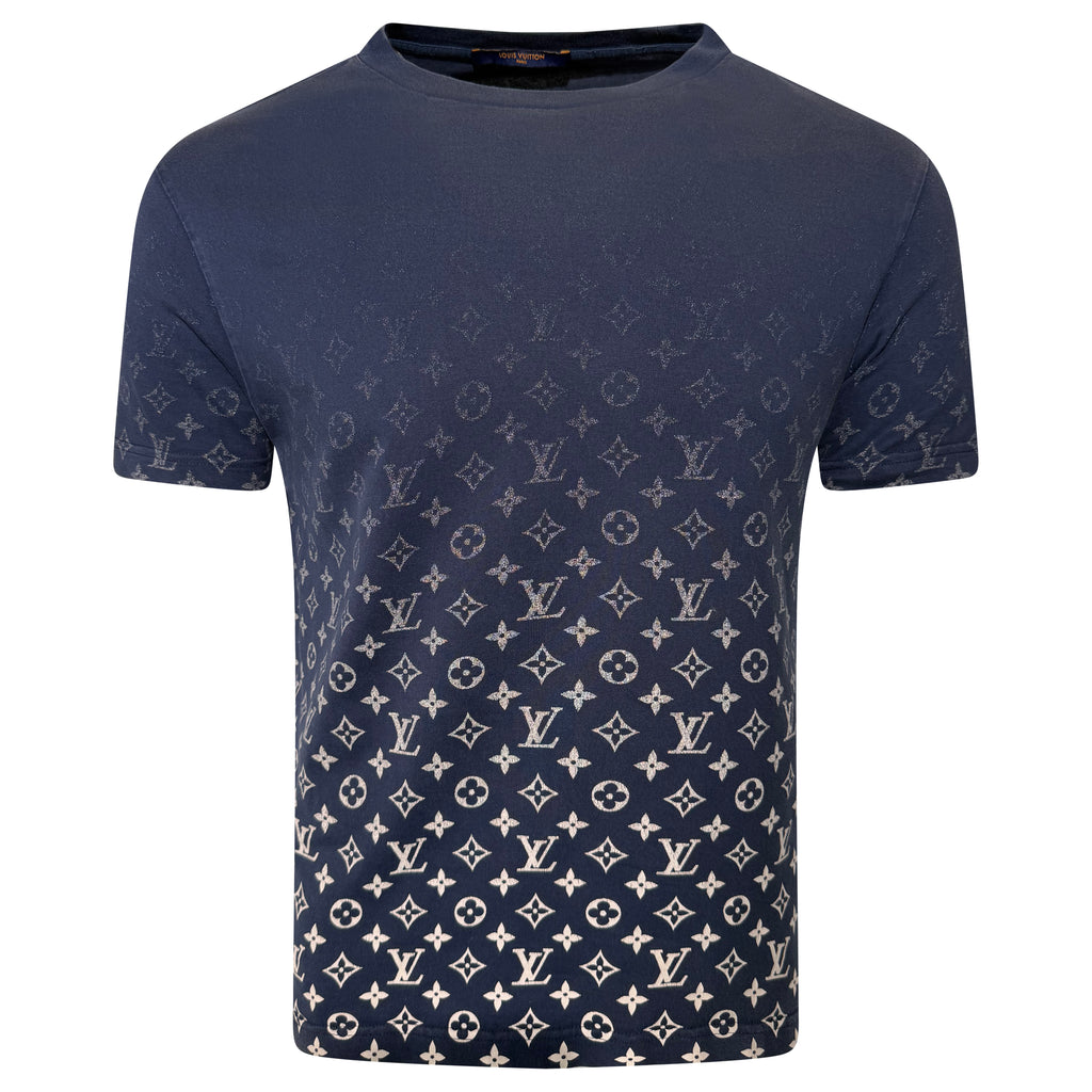 LOUIS VUITTON NAVY GRADIENT T SHIRT - MEDIUM (Fits Small) | PRE OWNED