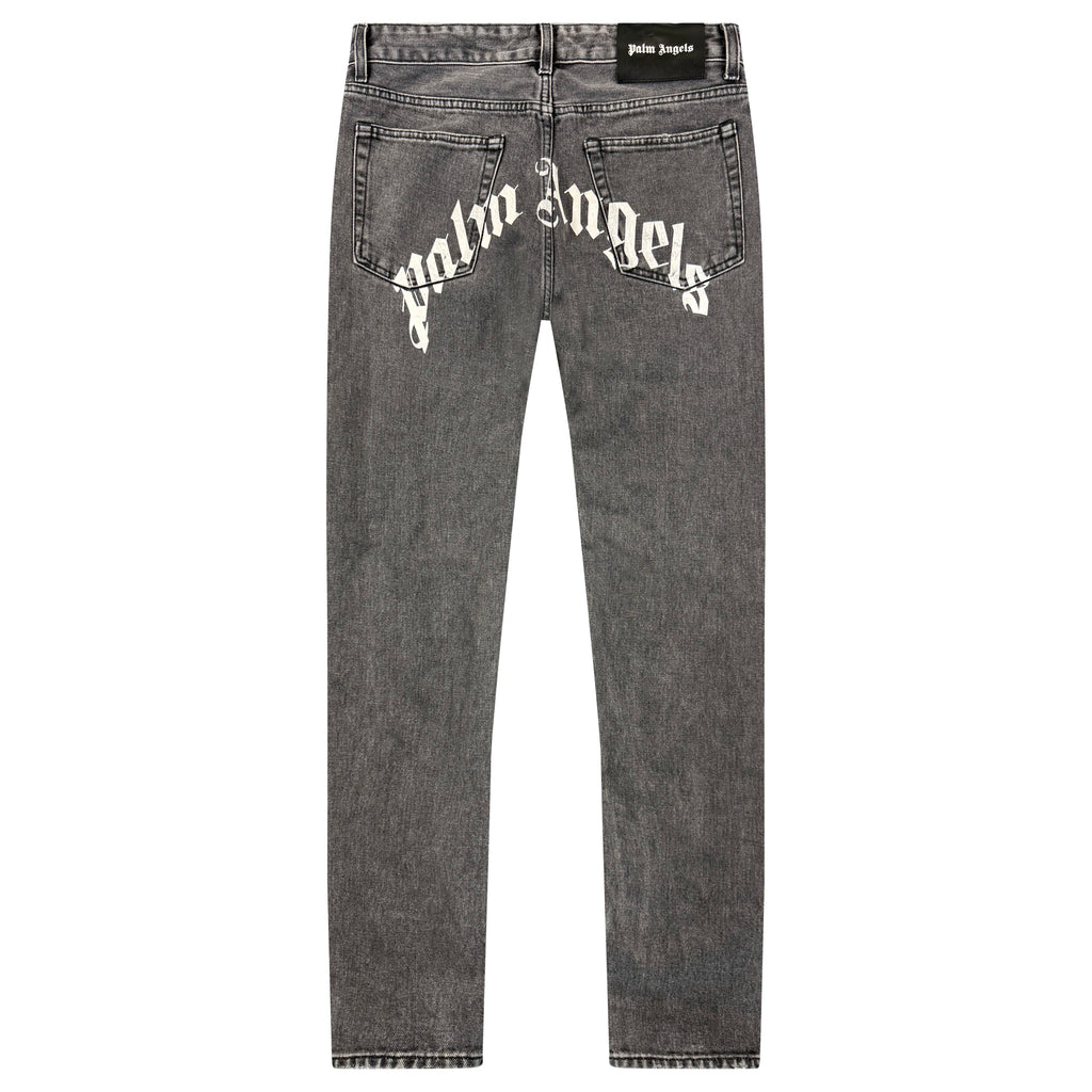 PALM ANGELS GREY LOGO JEANS - 30W / 31L
