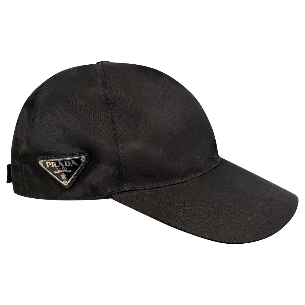PRADA BLACK NYLON PLAQUE CAP - MEDIUM | PRE OWNED