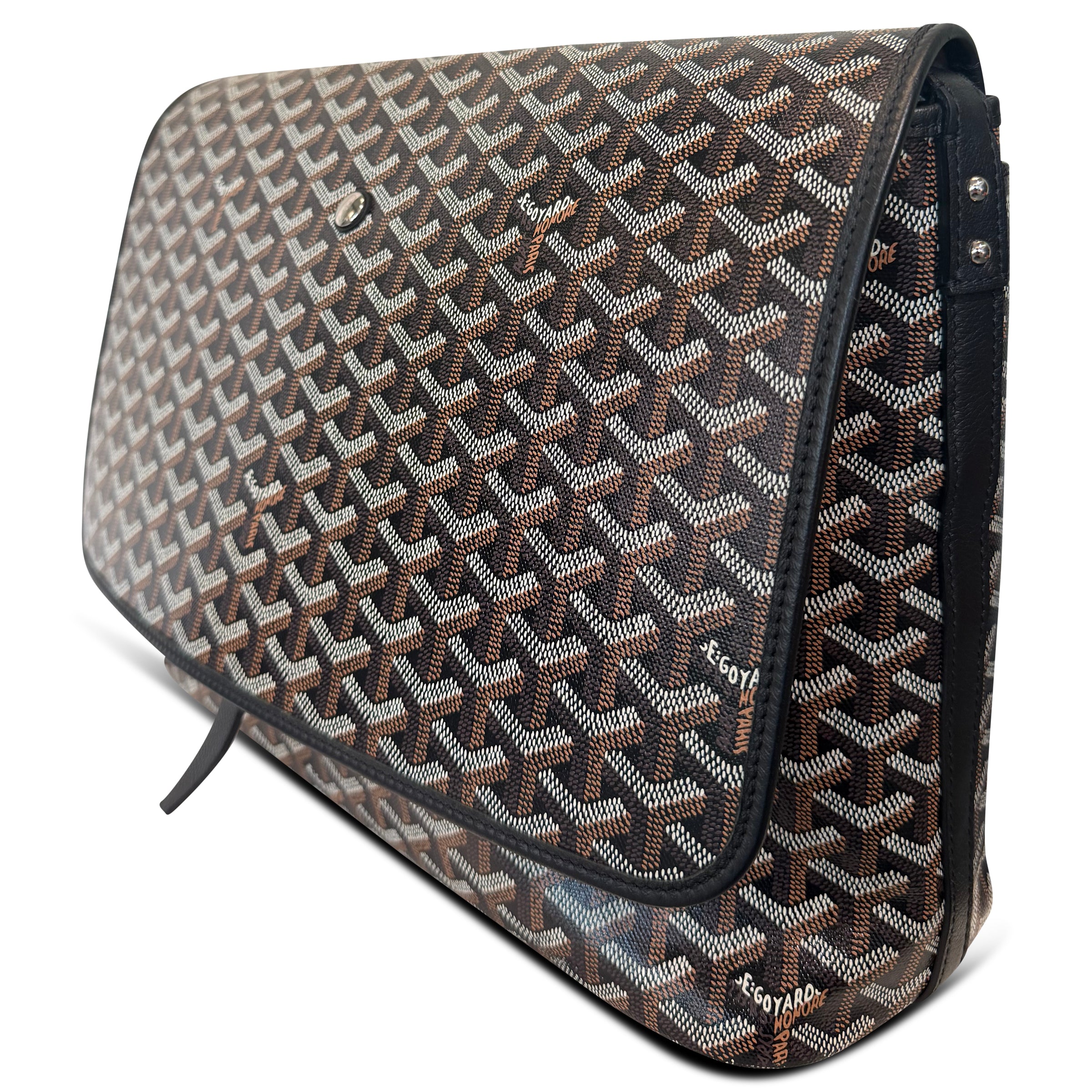 GOYARD CAPETIEN MESSENGER BAG BLACK / BROWN | PRE OWNED
