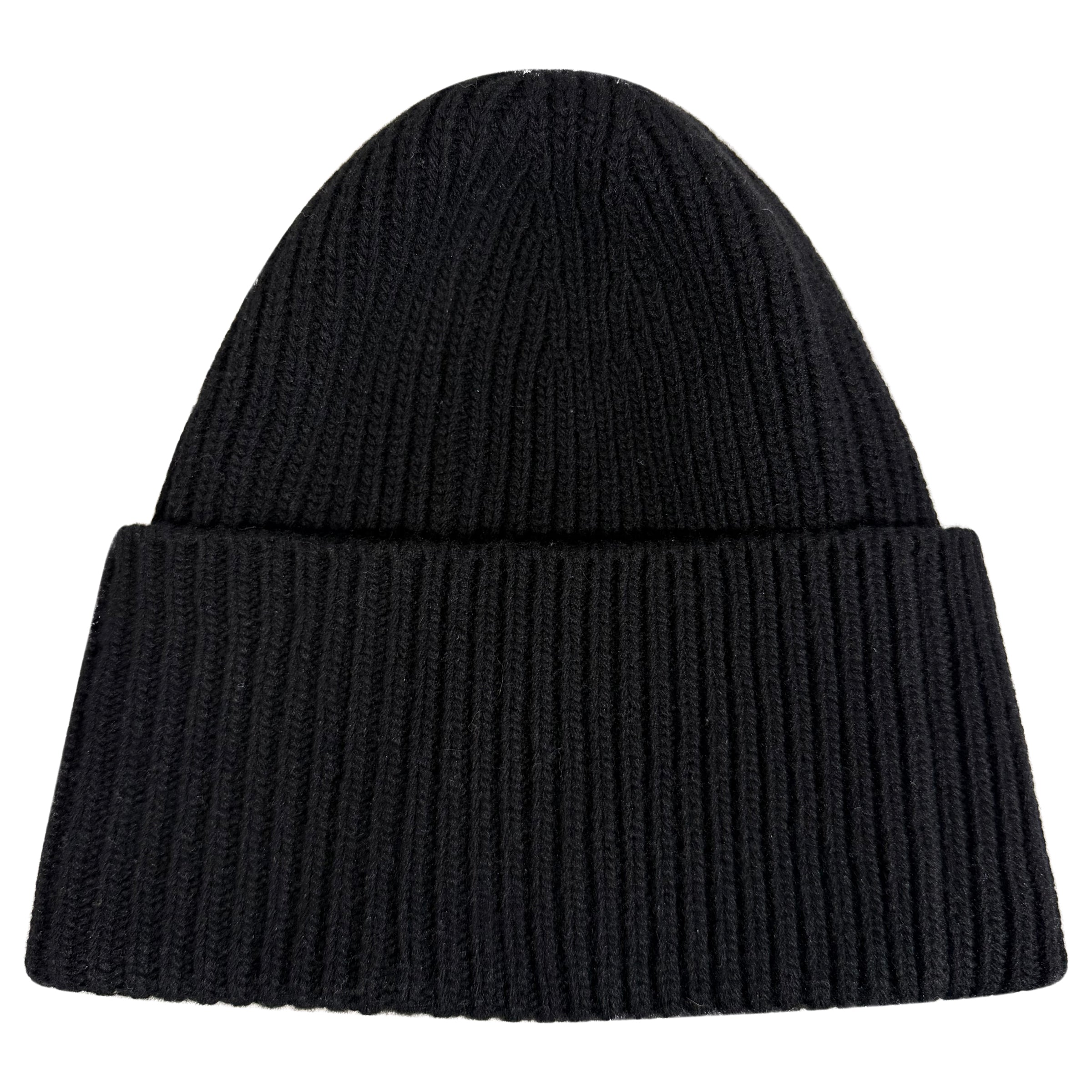 LOUIS VUITTON BLACK MONOGRAM BEANIE - PRE OWNED