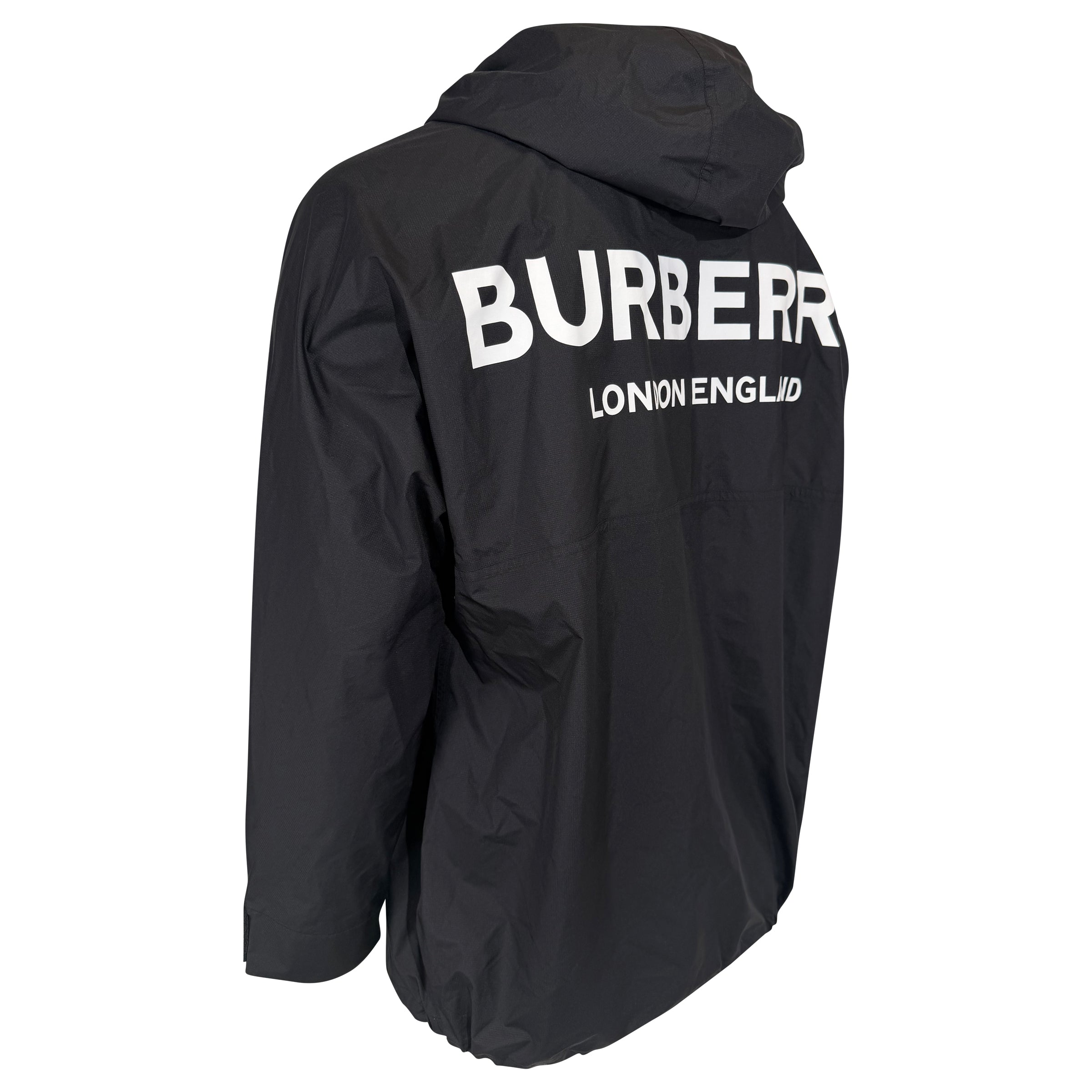 BURBERRY BLACK WINDBREAKER - LARGE (Fits XL) | PRE OWNED