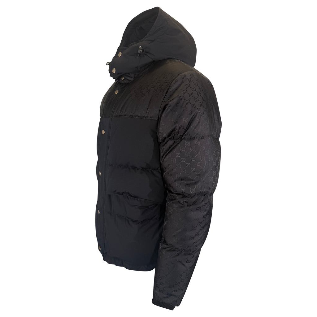 GUCCI BLACK GG PUFFER COAT - MEDIUM (48) | PRE OWNED