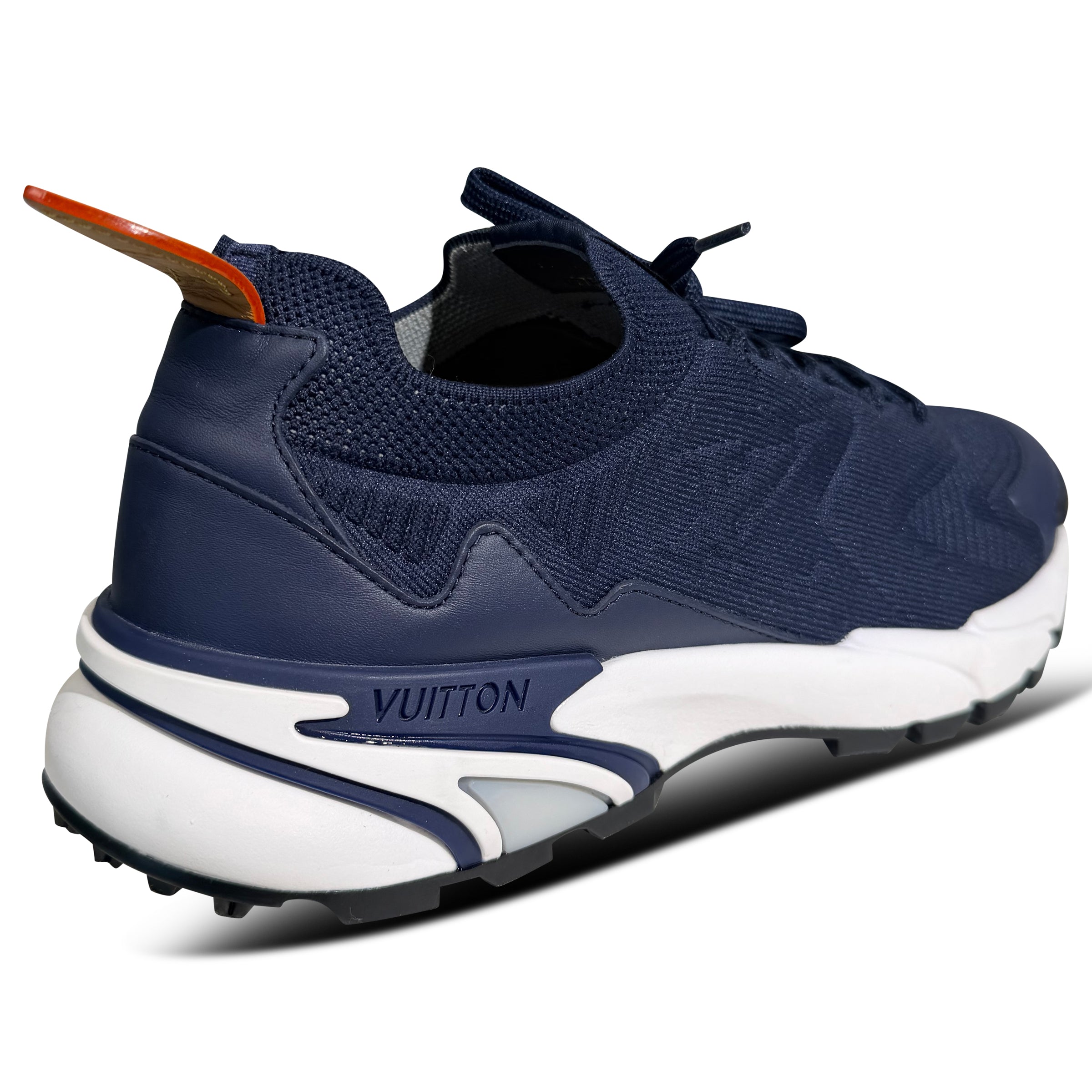 LOUIS VUITTON TATIC KNIT RUNNER TRAINER NAVY - UK 6  (Fits 7) | PRE OWNED