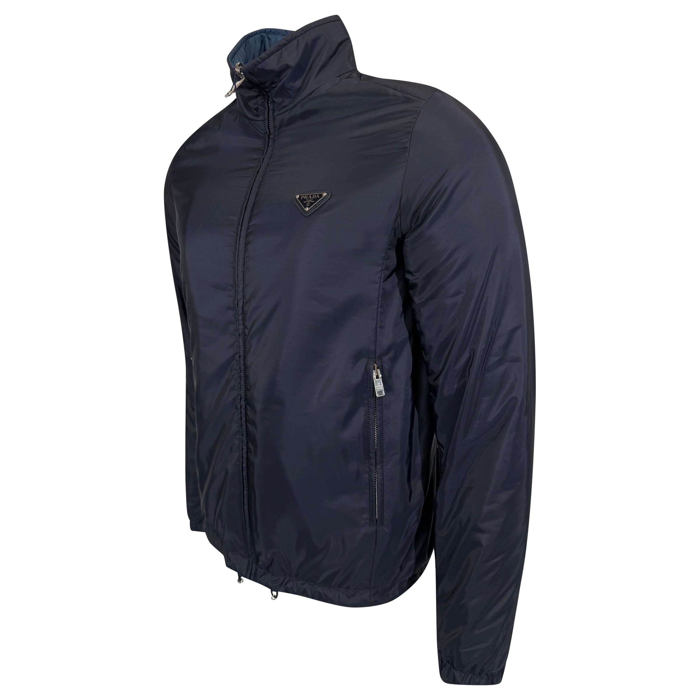 PRADA RE NYLON NAVY REVERSIBLE PADDED JACKET - SMALL | NEW WITH TAGS