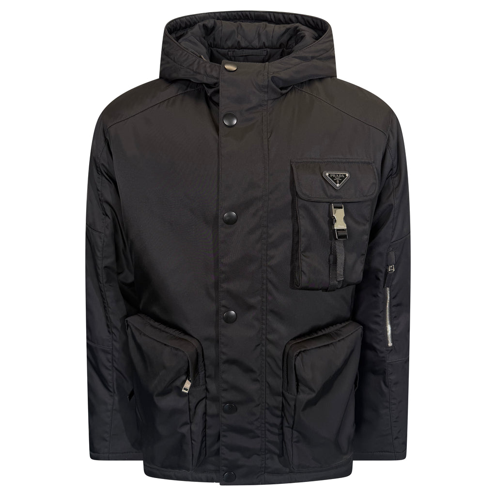 PRADA RENYLON MULTI POCKET PLAQUE LOGO JACKET - XXL | PRE OWNED