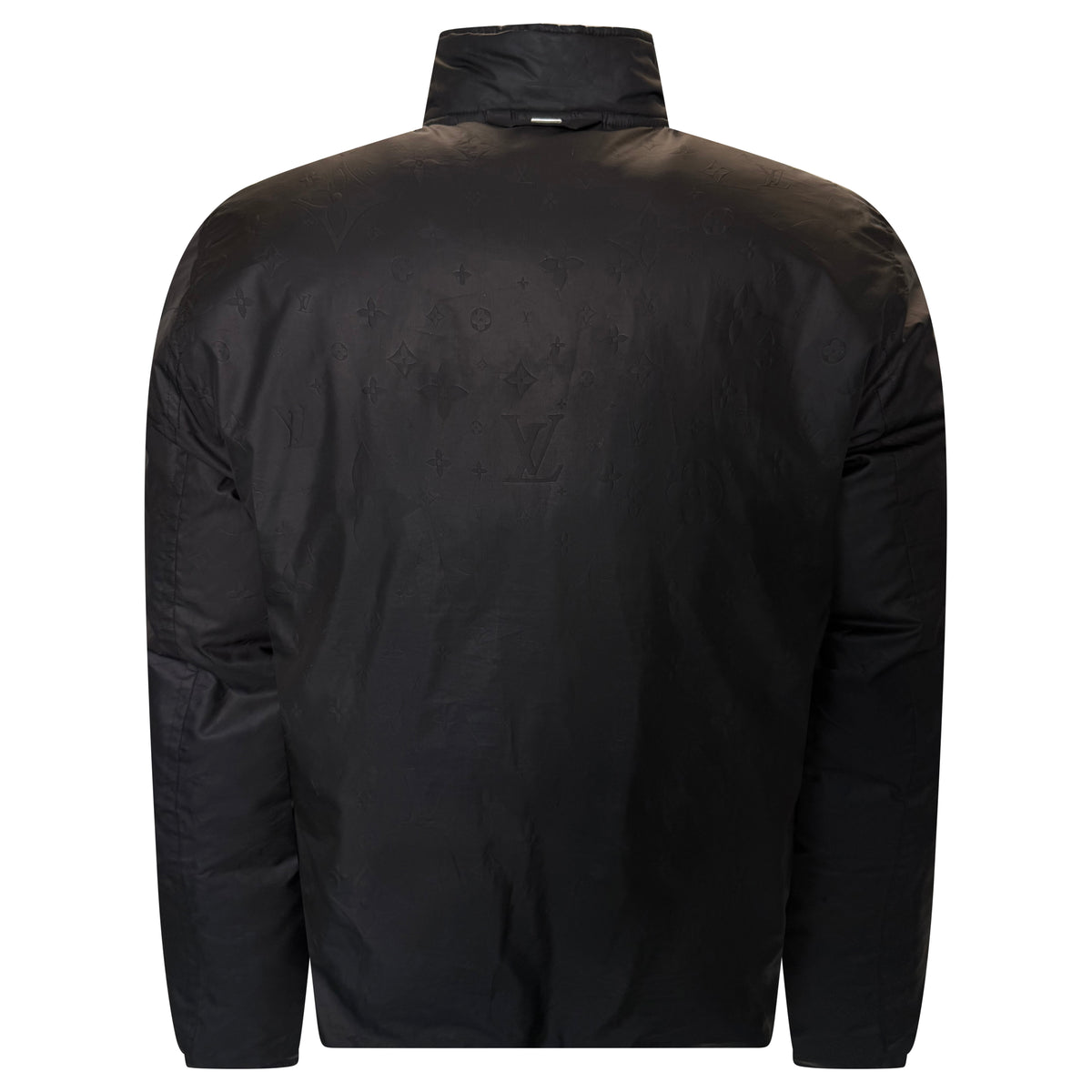 LOUIS VUITTON BLACK REVERSIBLE MONOGRAM DOWN JACKET - XL (Fits L) | PRE OWNED