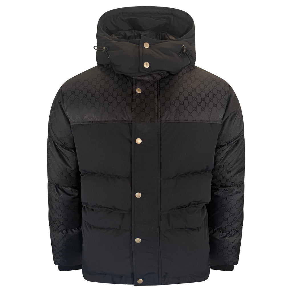 GUCCI BLACK GG PUFFER COAT - MEDIUM (48) | PRE OWNED