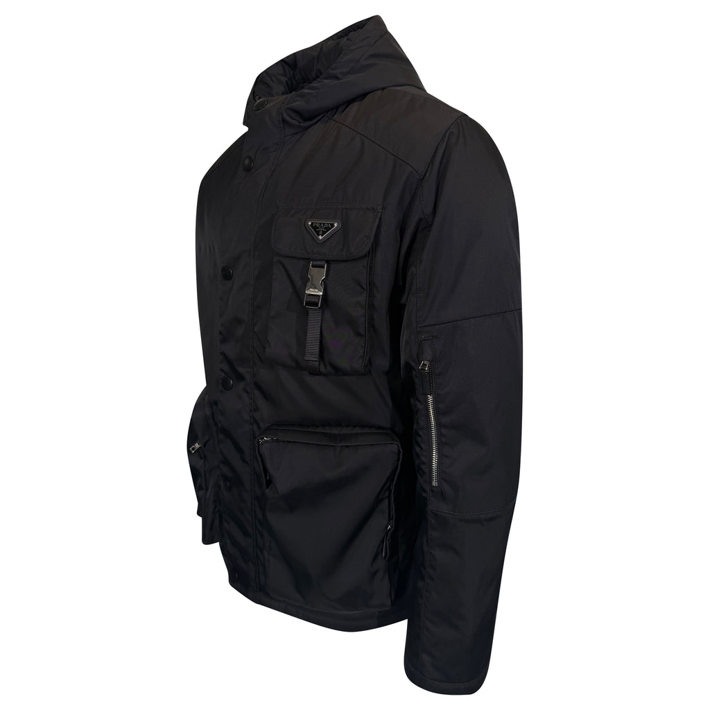 PRADA RENYLON MULTI POCKET PLAQUE LOGO JACKET - XXL | PRE OWNED