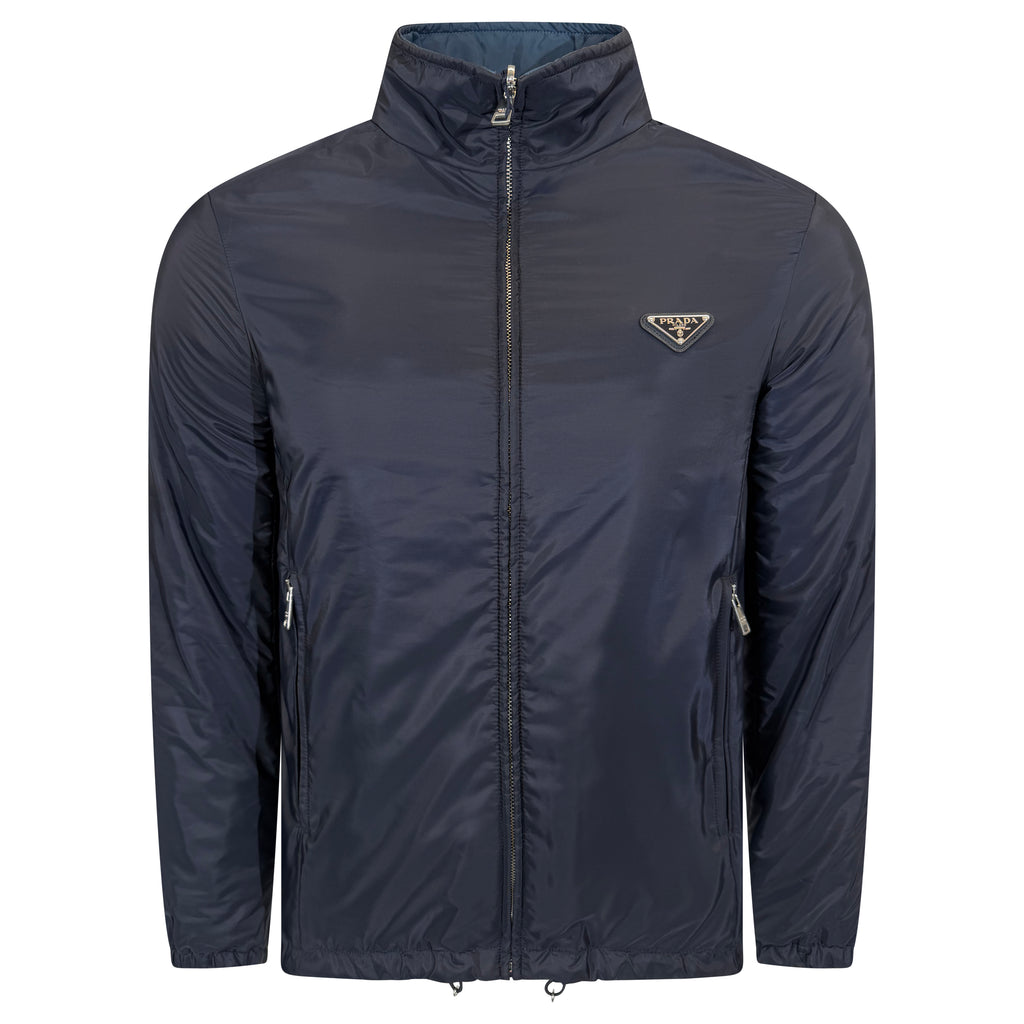 PRADA RE NYLON NAVY REVERSIBLE PADDED JACKET - SMALL | NEW WITH TAGS