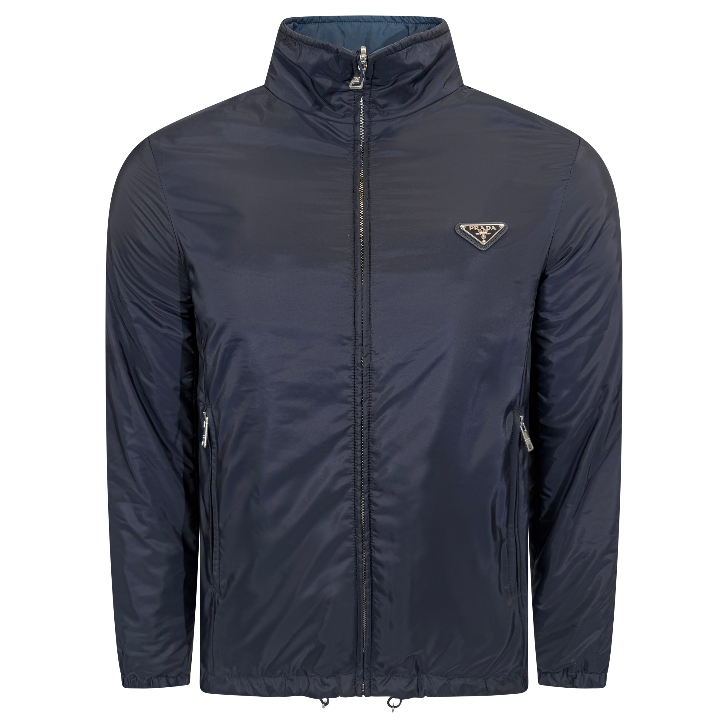 PRADA RE NYLON NAVY REVERSIBLE PADDED JACKET - SMALL | NEW WITH TAGS