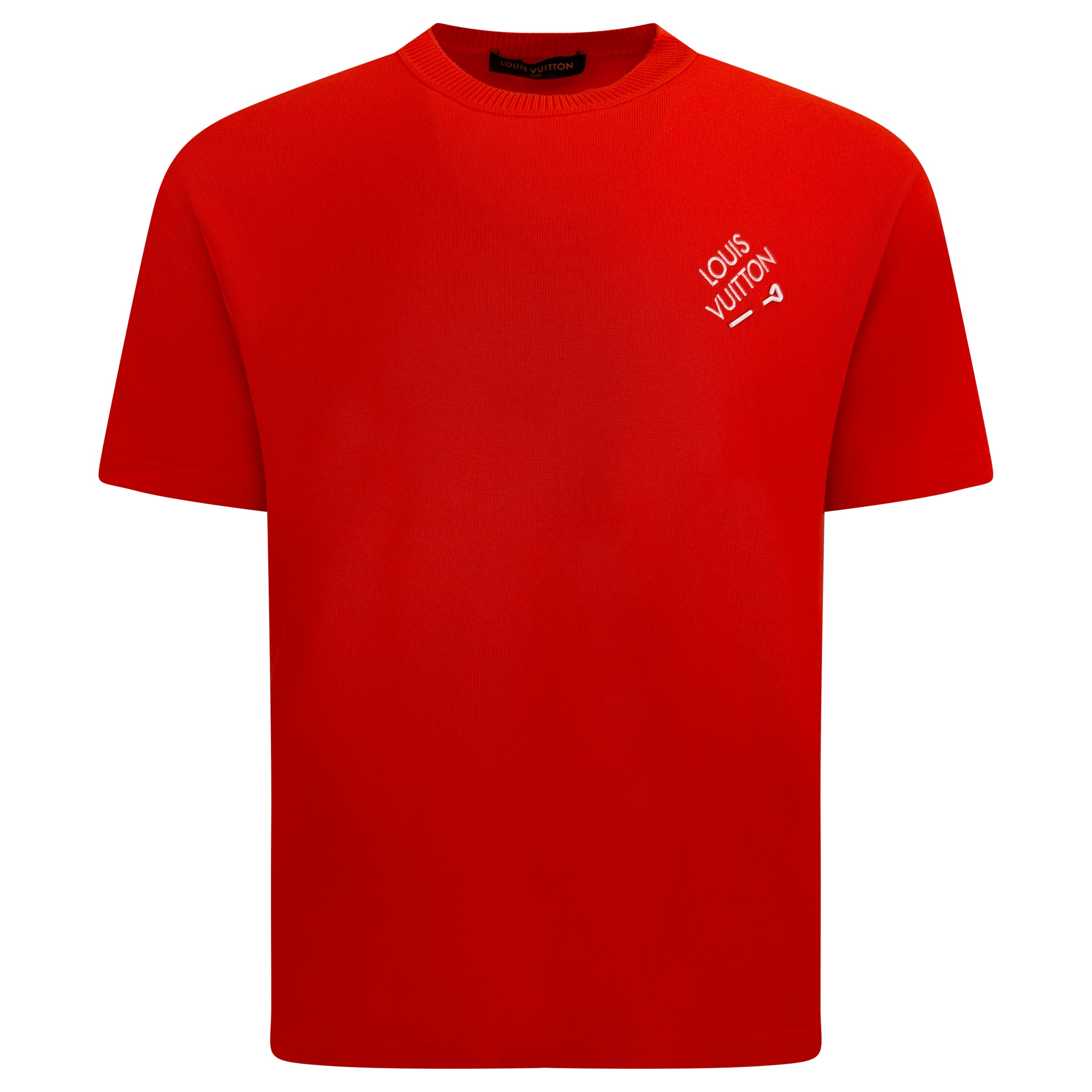 LOUIS VUITTON SIGNATURE RED T SHIRT - MEDIUM (Fits Large) | PRE OWNED