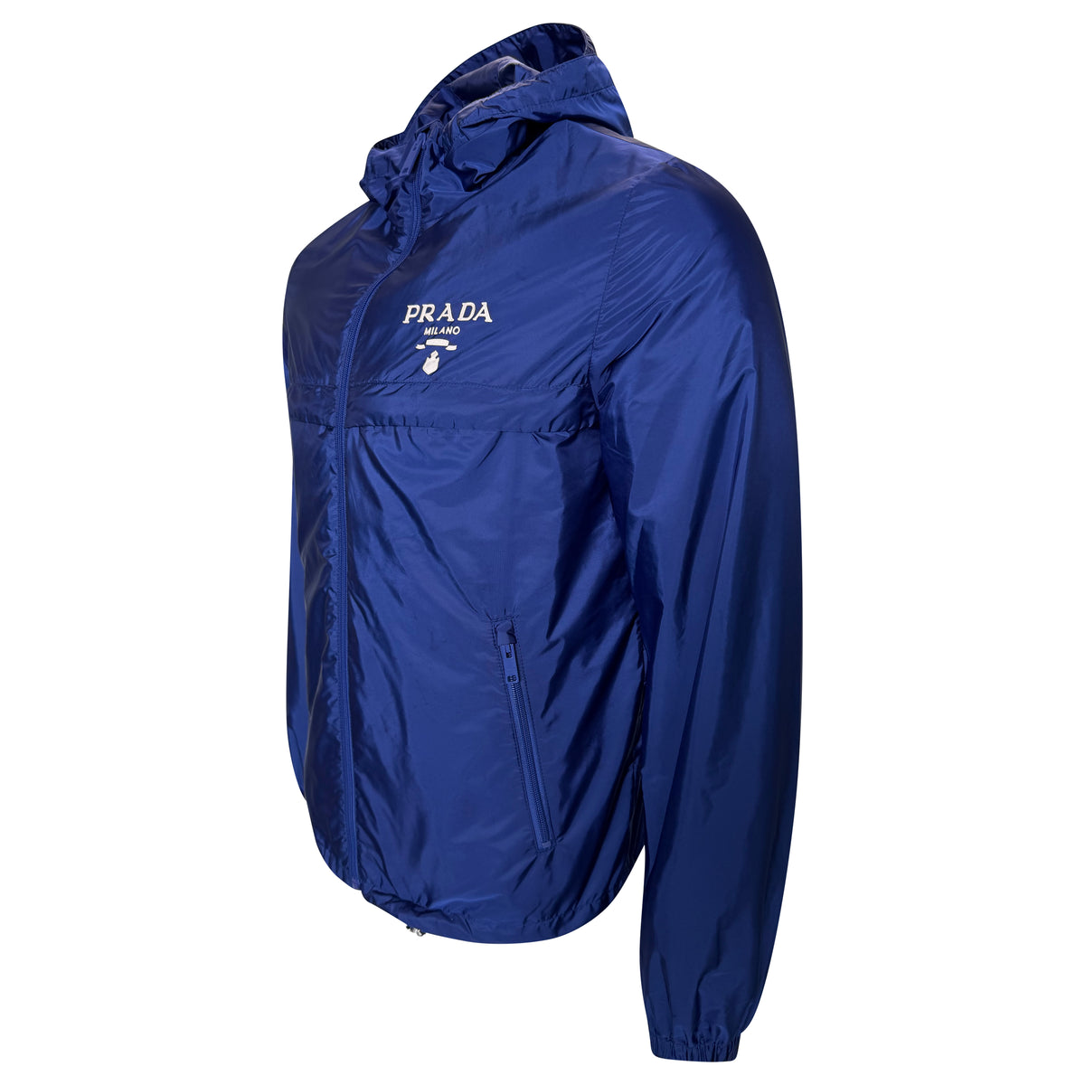 PRADA LOGO BLUE WINDBREAKER - MEDIUM (48) | PRE OWNED