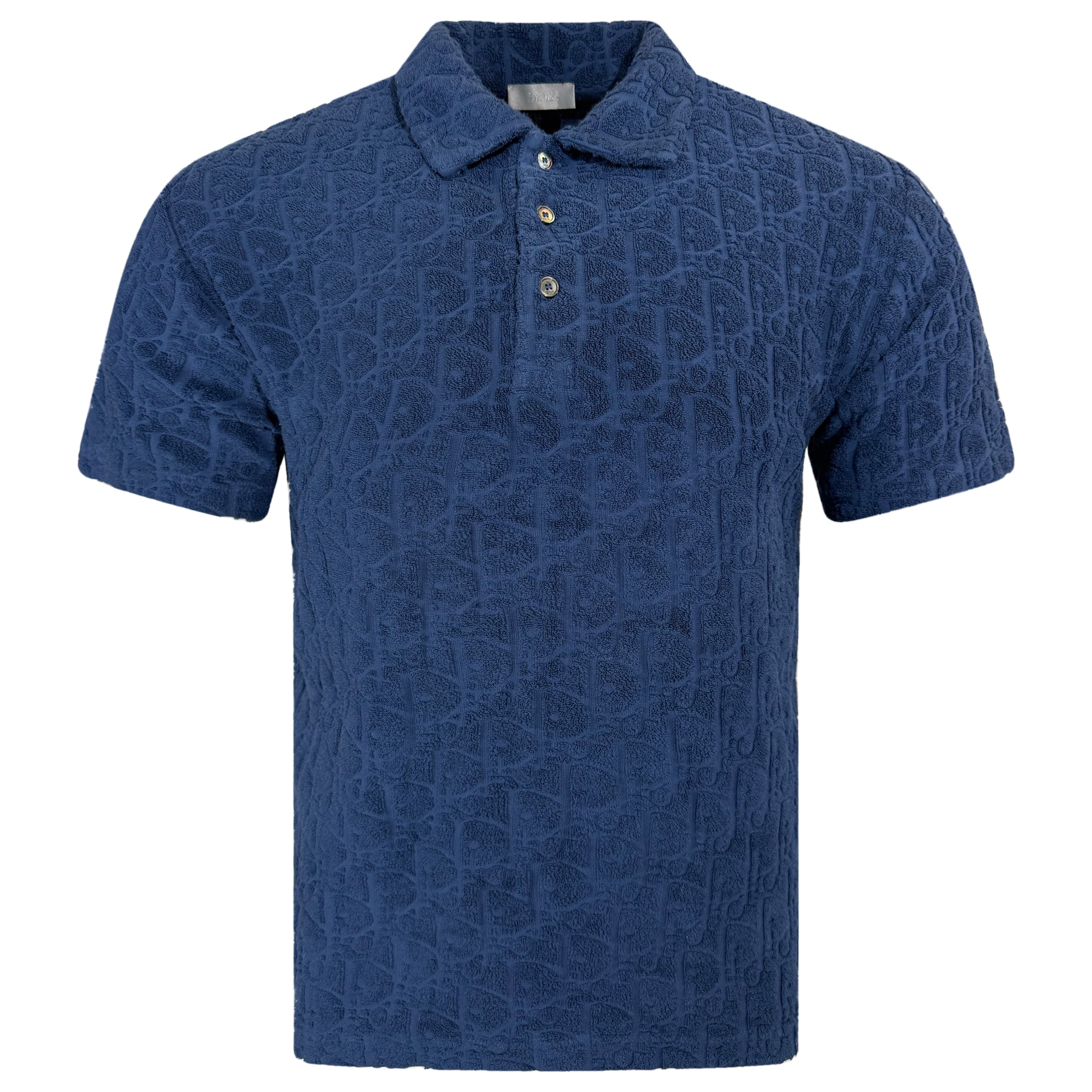 DIOR OBLIQUE JACQUARD POLO NAVY - SMALL | PRE OWNED