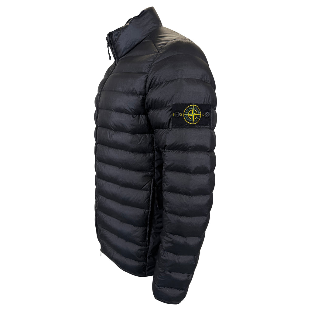 STONE ISLAND BLACK QUILTED JACKET - XL | PRE OWNED