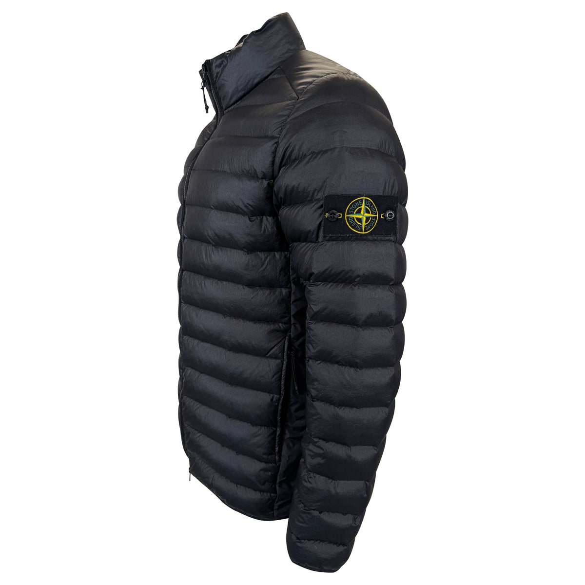 STONE ISLAND BLACK QUILTED JACKET - XL | PRE OWNED