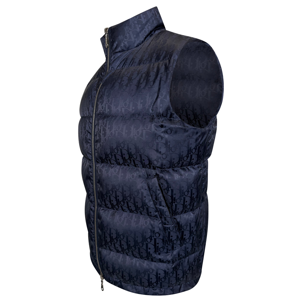 DIOR JACQUARD OBLIQUE GILET NAVY - MEDIUM | PRE OWNED