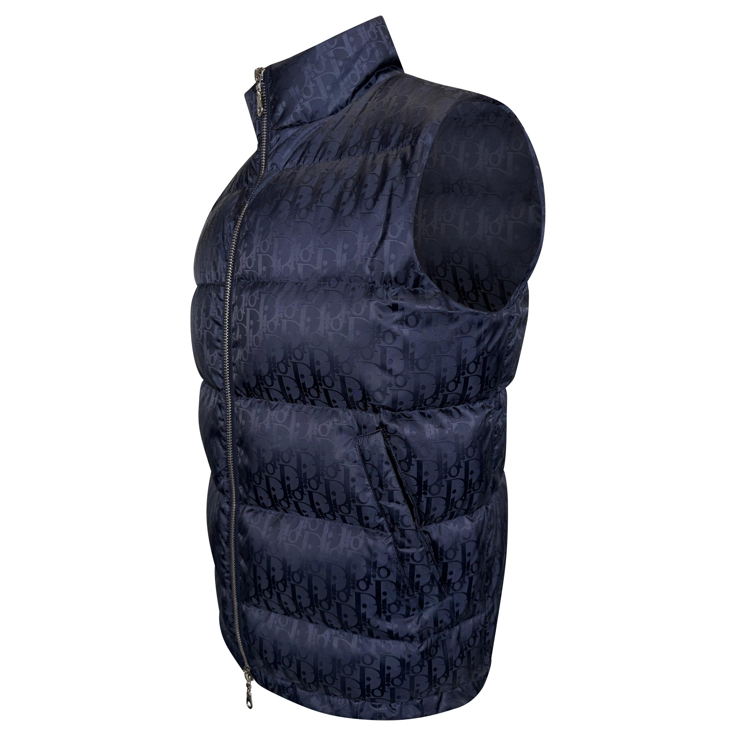 DIOR JACQUARD OBLIQUE GILET NAVY - MEDIUM | PRE OWNED
