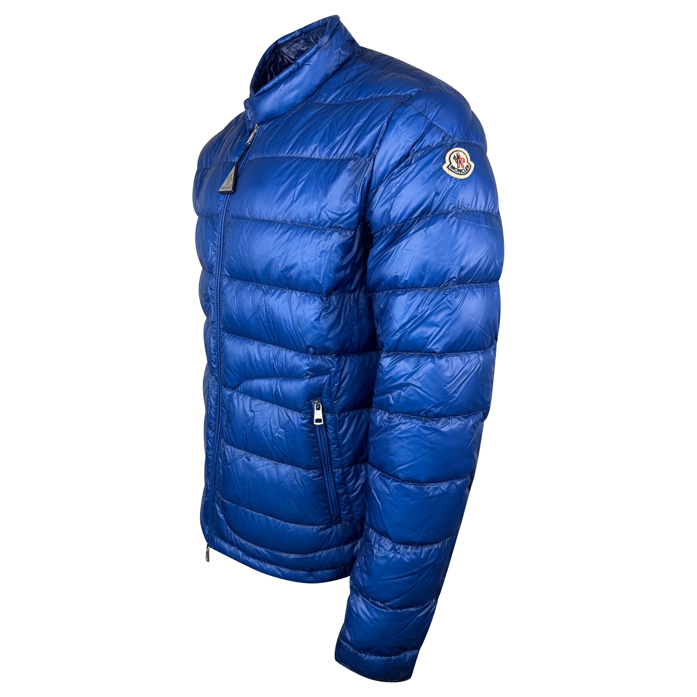 MONCLER BLUE AGAY QUILTED JACKET - SIZE 6 (XXL)