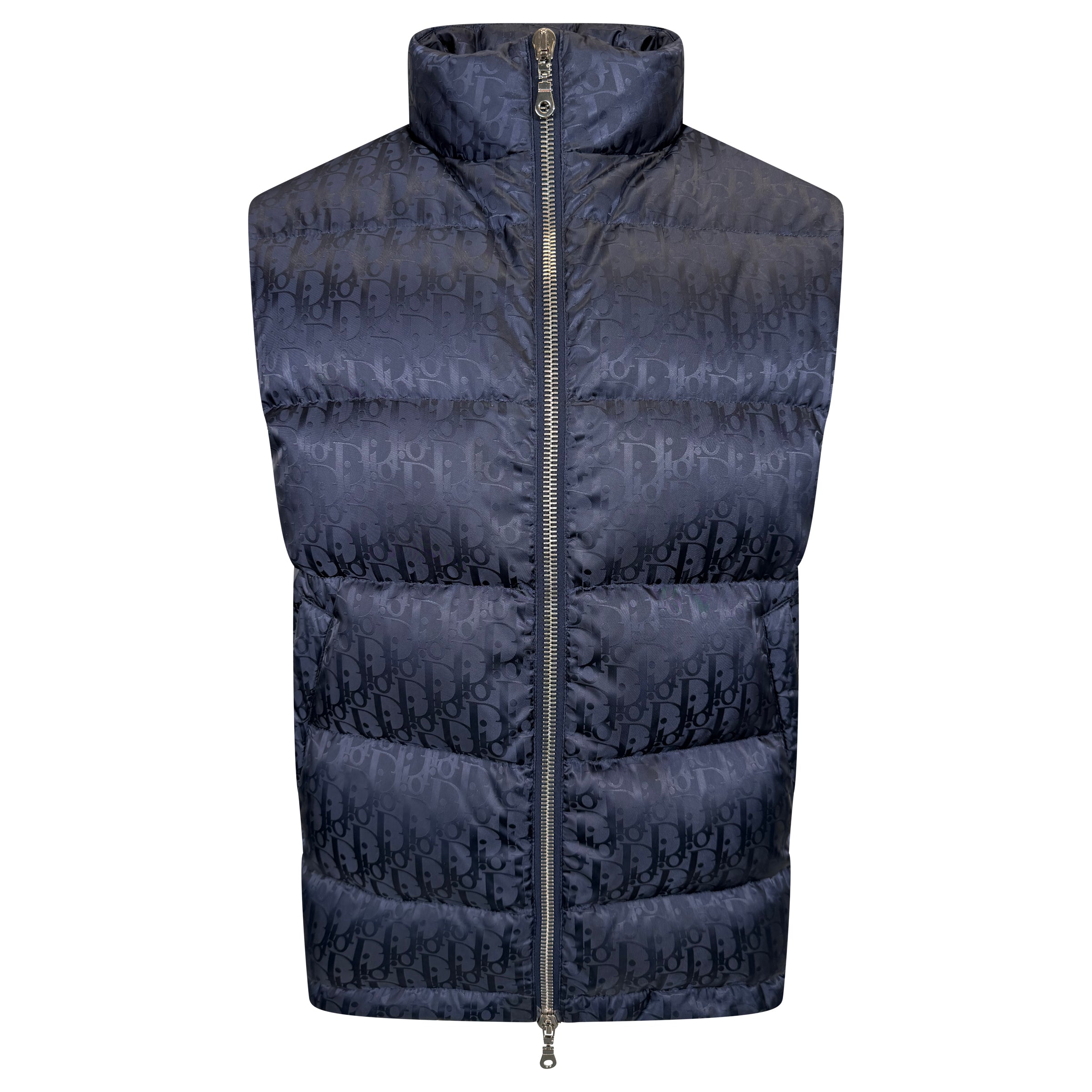 DIOR JACQUARD OBLIQUE GILET NAVY - MEDIUM | PRE OWNED