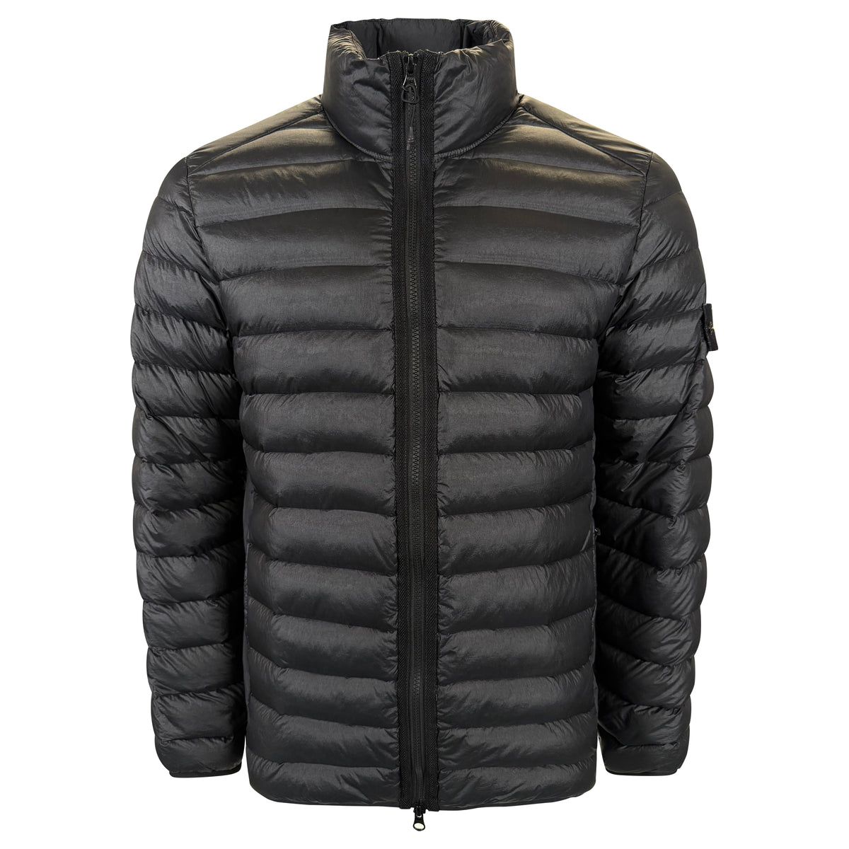 STONE ISLAND BLACK QUILTED JACKET - XL | PRE OWNED
