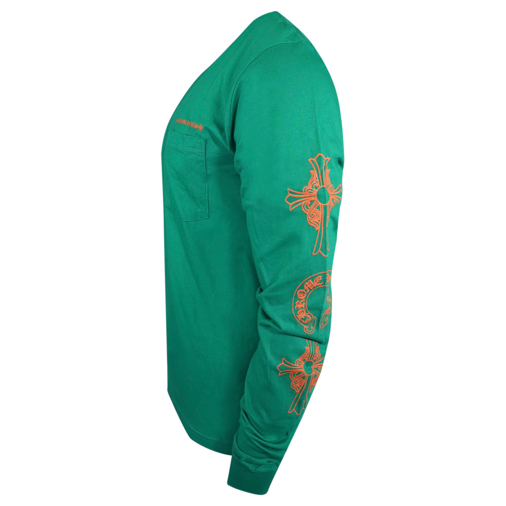 CHROME HEARTS GREEN LONG SLEEVED T SHIRT - LARGE | PRE OWNED