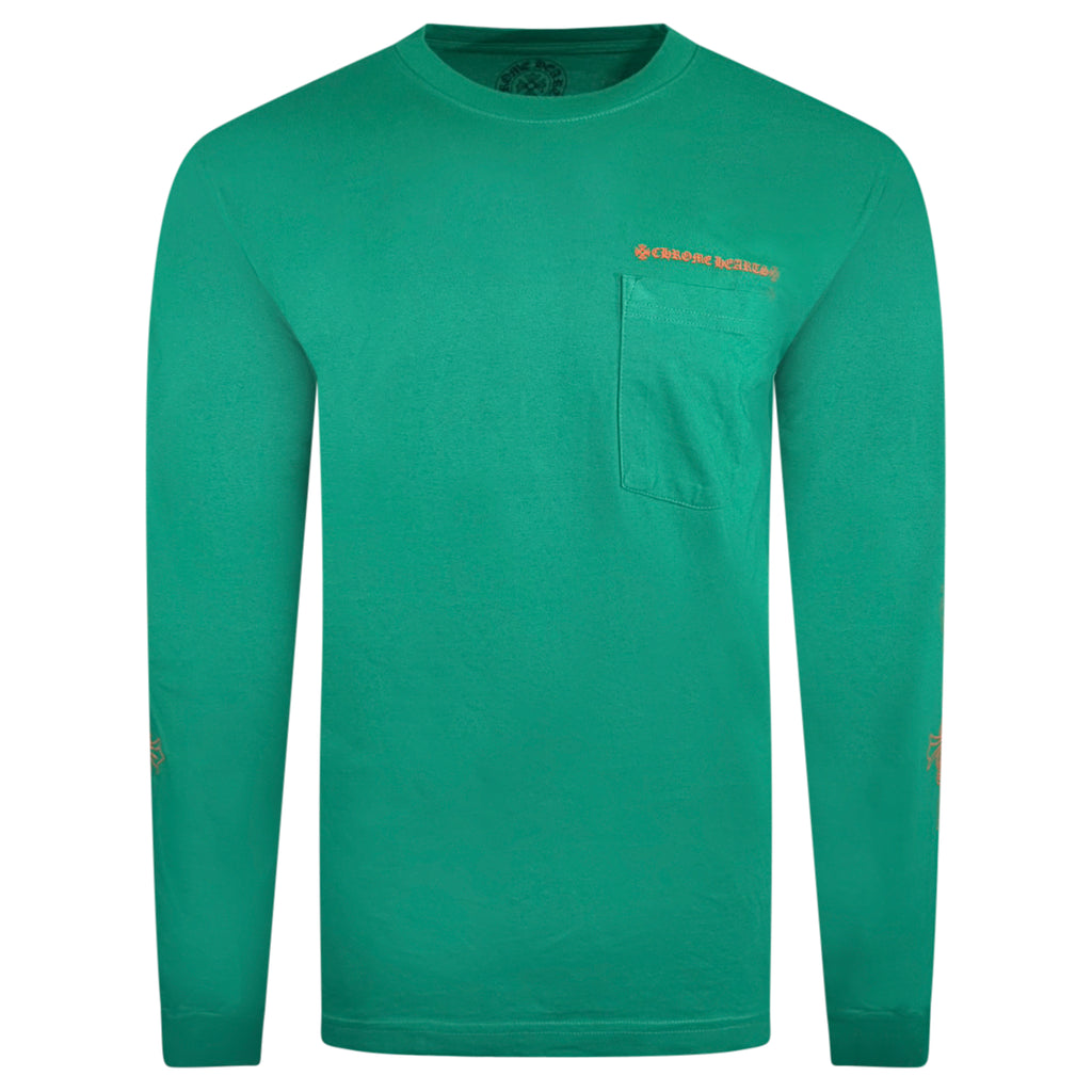 CHROME HEARTS GREEN LONG SLEEVED T SHIRT - LARGE | PRE OWNED