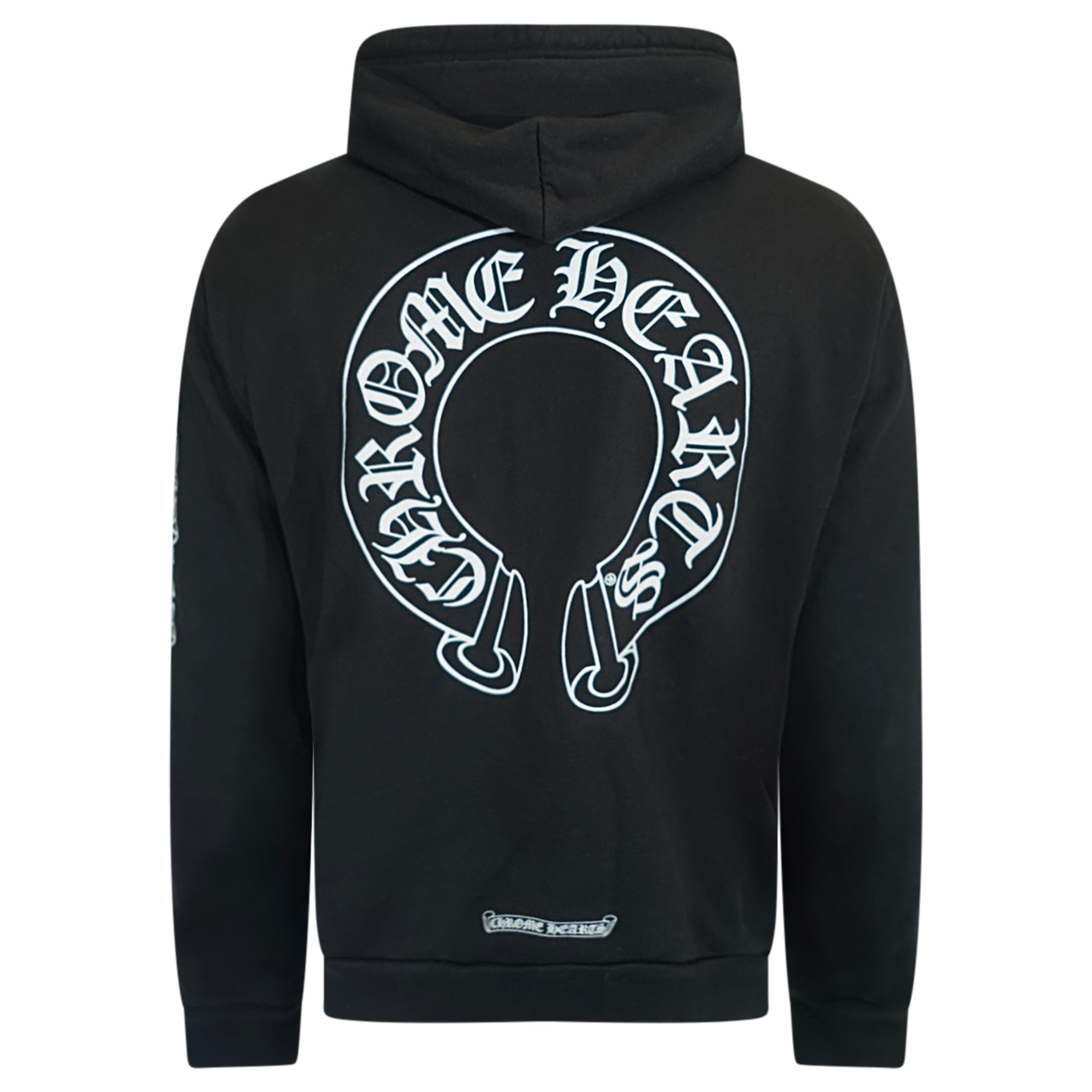 CHROME HEARTS BLACK HORSESHOE HOODIE - MEDIUM (Fits Large) | PRE OWNED
