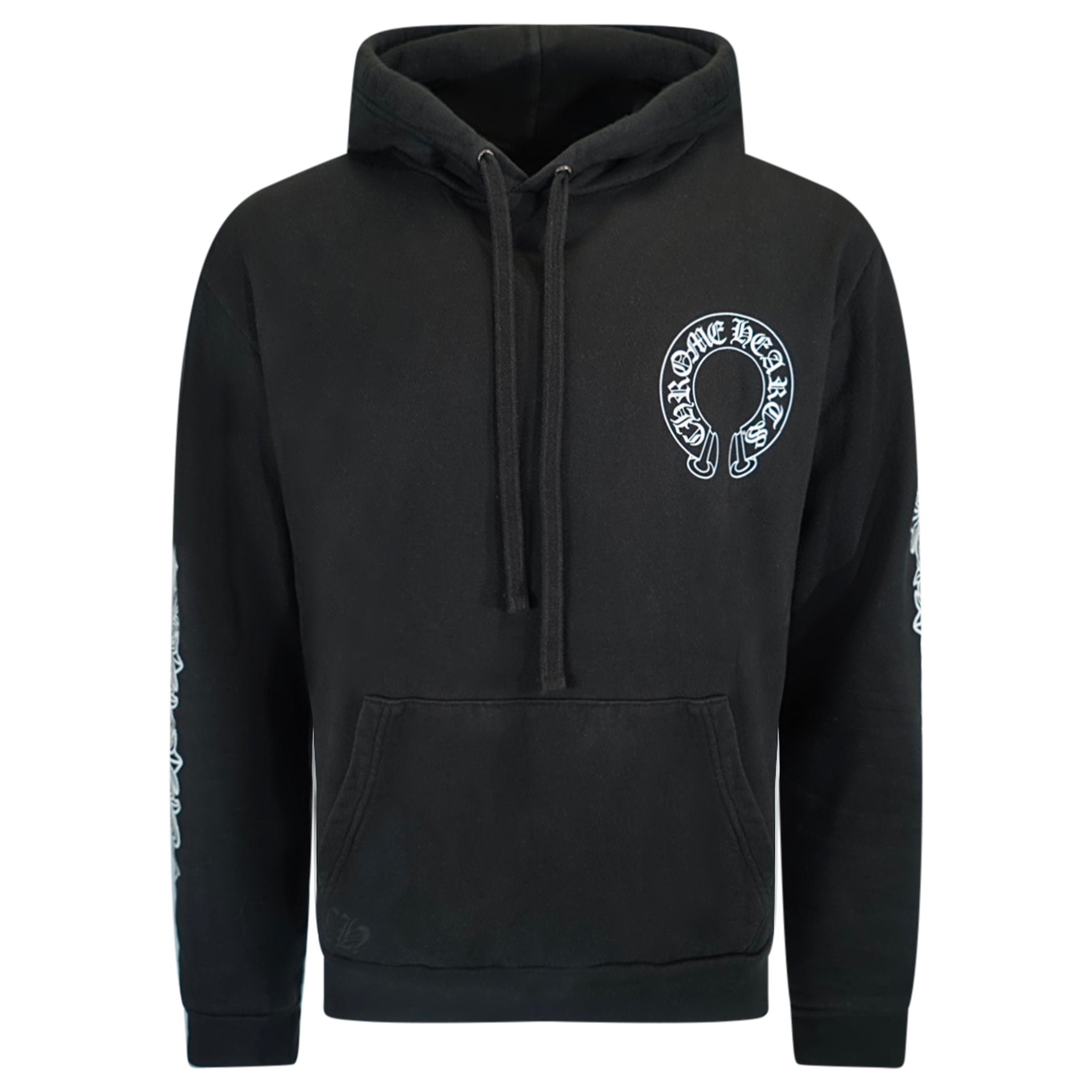 CHROME HEARTS BLACK HORSESHOE HOODIE - MEDIUM (Fits Large) | PRE OWNED