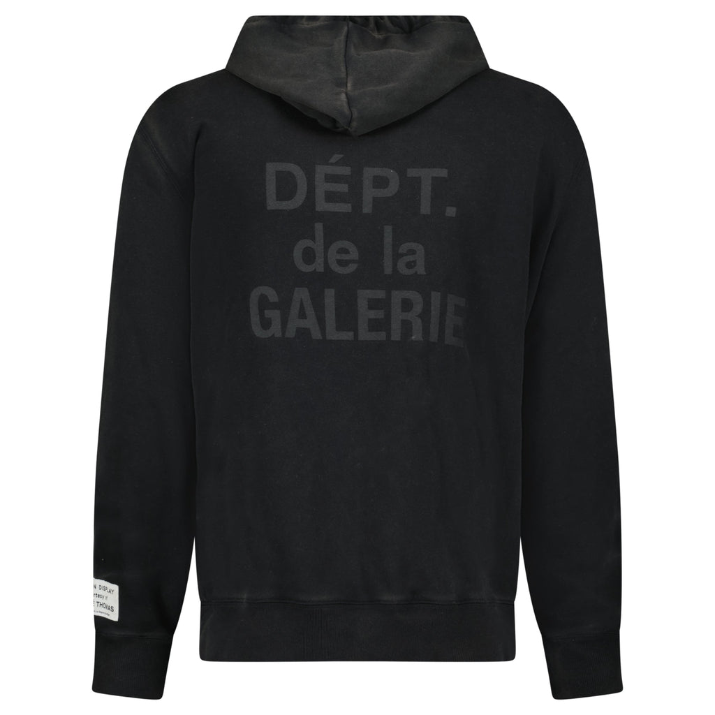 LANVIN X GALLERY DEPT BLACK DISTRESSED HOODIE - MEDIUM - Affluent ArchivesUsed HIGH END DESIGNER CLOTHING