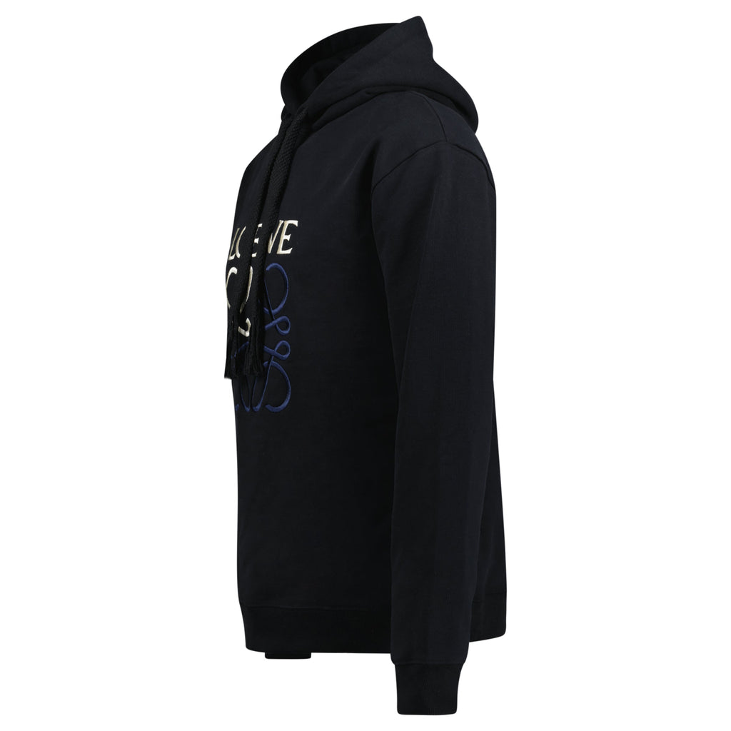 LOEWE BLACK EMBROIDED HOODIE - L (Fits M) - Affluent ArchivesUsed HIGH END DESIGNER CLOTHING