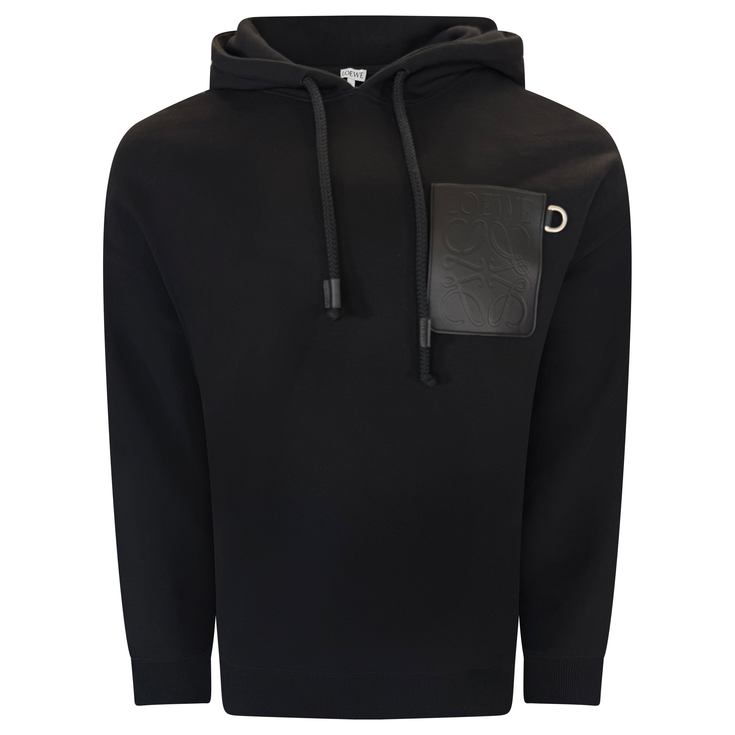 LOEWE BLACK POCKET HOODIE - MEDIUM (Fits XL) | NEW WITH TAGS - Affluent ArchivesUsed HIGH END DESIGNER CLOTHING