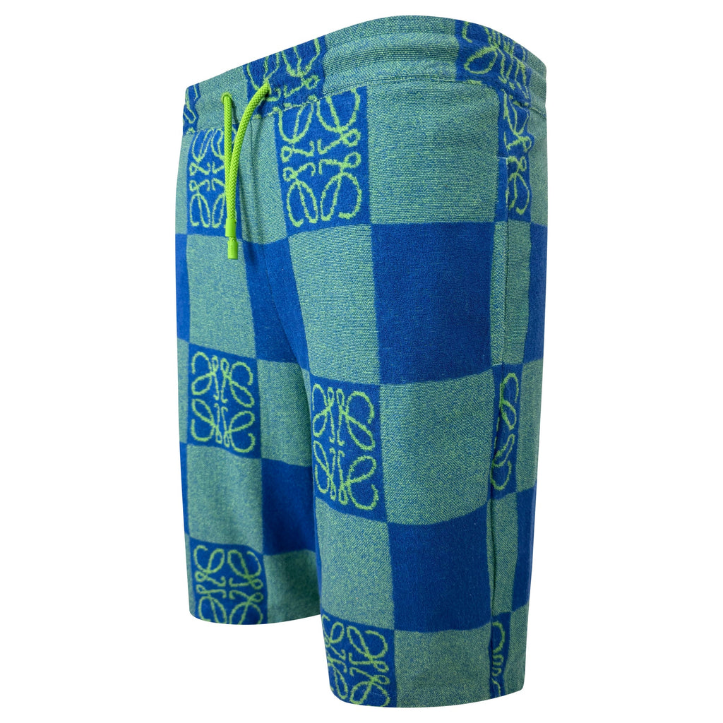 LOEWE BLUE / GREEN COTTON SHORTS - XS (Fit Small) | PRE OWNED - Affluent ArchivesUsed HIGH END DESIGNER CLOTHING