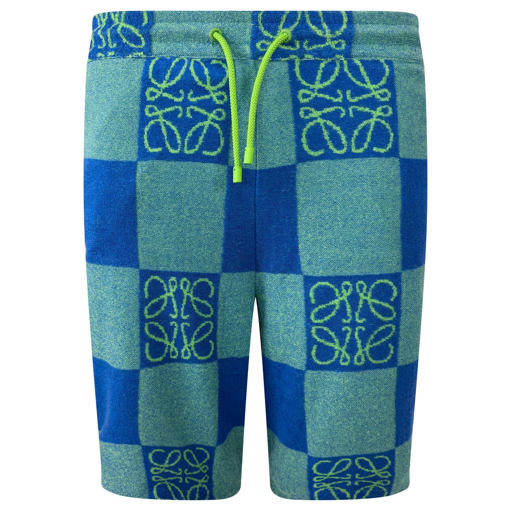 LOEWE BLUE / GREEN COTTON SHORTS - XS (Fit Small) | PRE OWNED - Affluent ArchivesUsed HIGH END DESIGNER CLOTHING