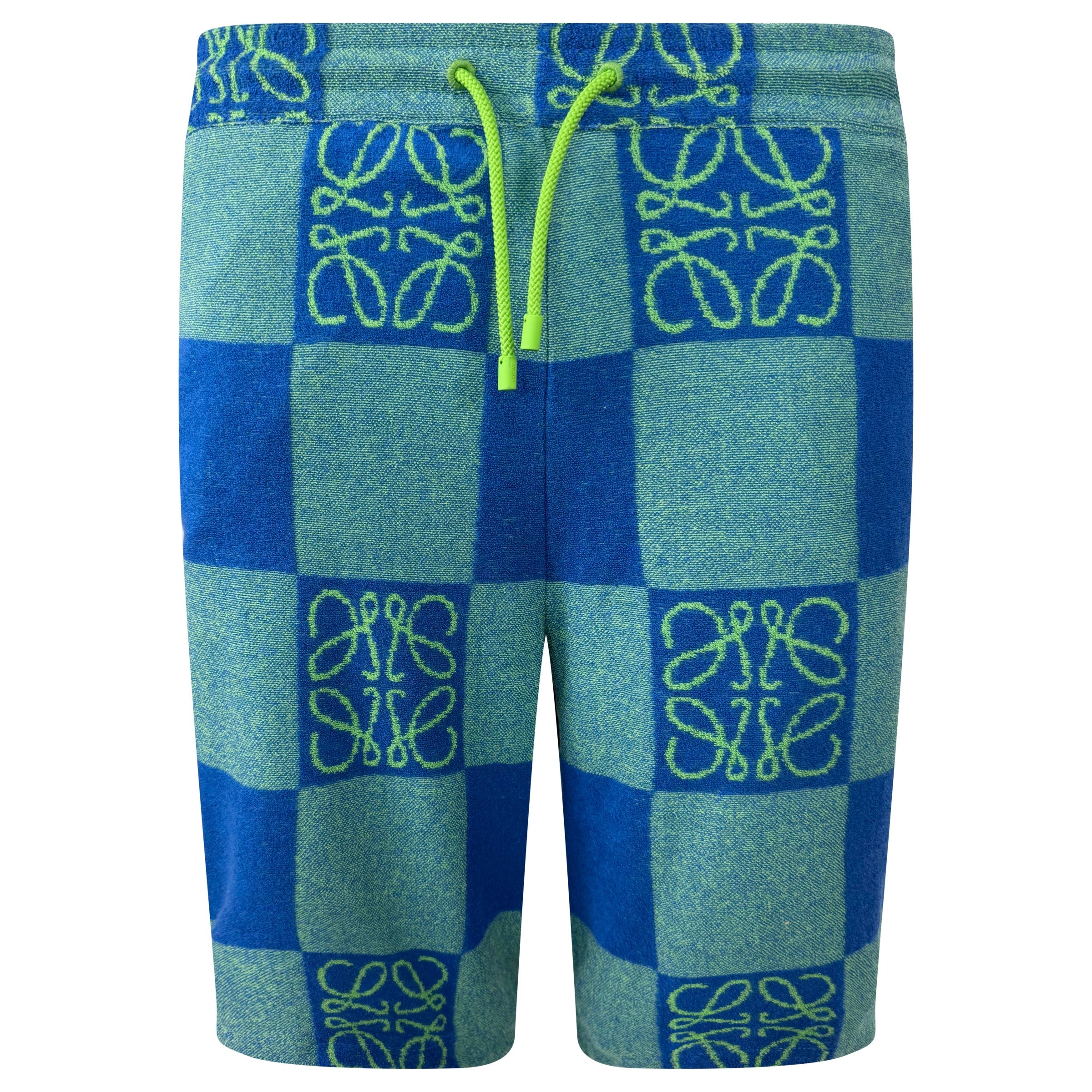 LOEWE BLUE / GREEN COTTON SHORTS - XS (Fit Small) | PRE OWNED - Affluent ArchivesUsed HIGH END DESIGNER CLOTHING