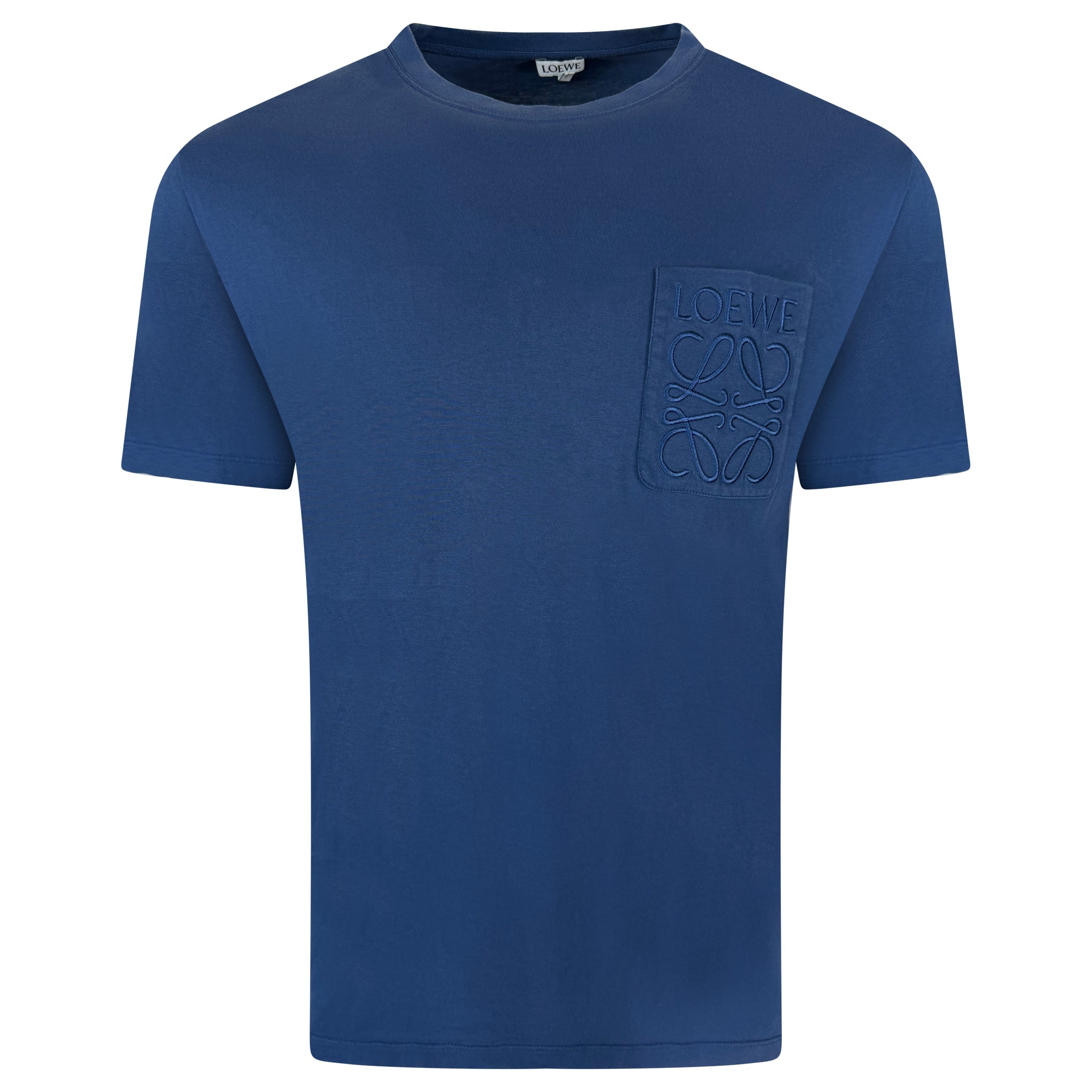 LOEWE BLUE LOGO T SHIRT - MEDIUM | PRE OWNED - Affluent ArchivesUsed HIGH END DESIGNER CLOTHING