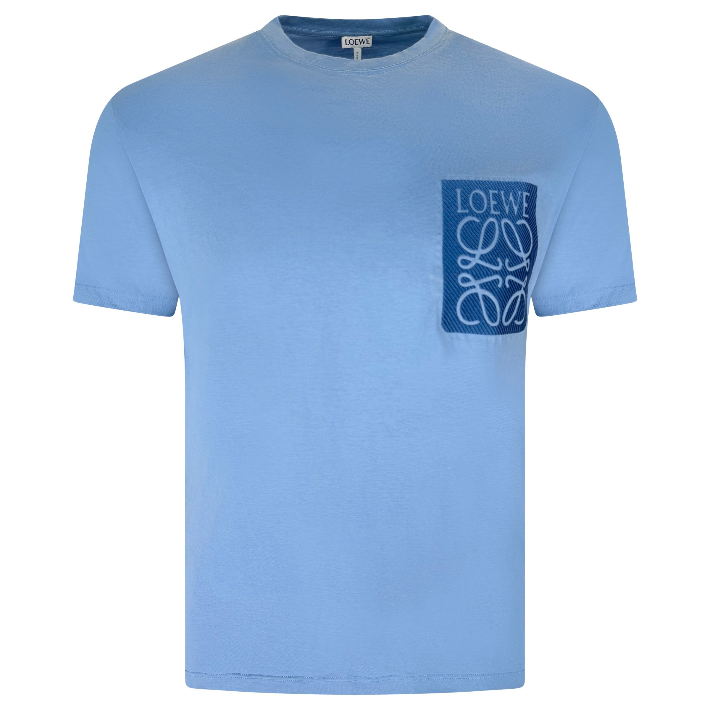 LOEWE BLUE LOGO T SHIRT - SMALL (Fits Medium) | PRE OWNED - Affluent ArchivesUsed HIGH END DESIGNER CLOTHING