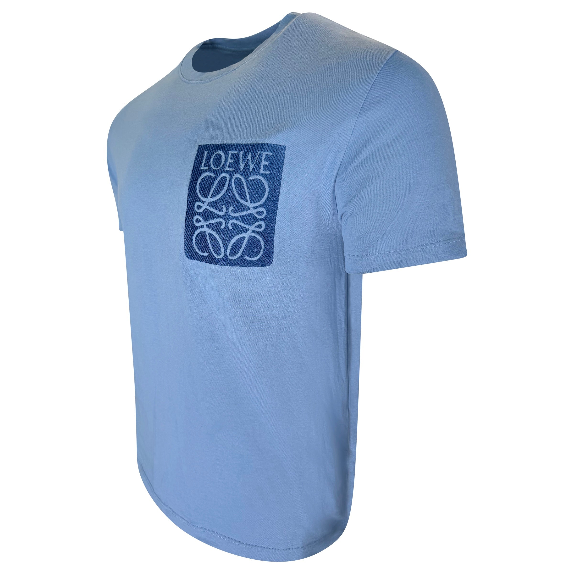 LOEWE BLUE LOGO T SHIRT - SMALL (Fits Medium) | PRE OWNED - Affluent ArchivesUsed HIGH END DESIGNER CLOTHING