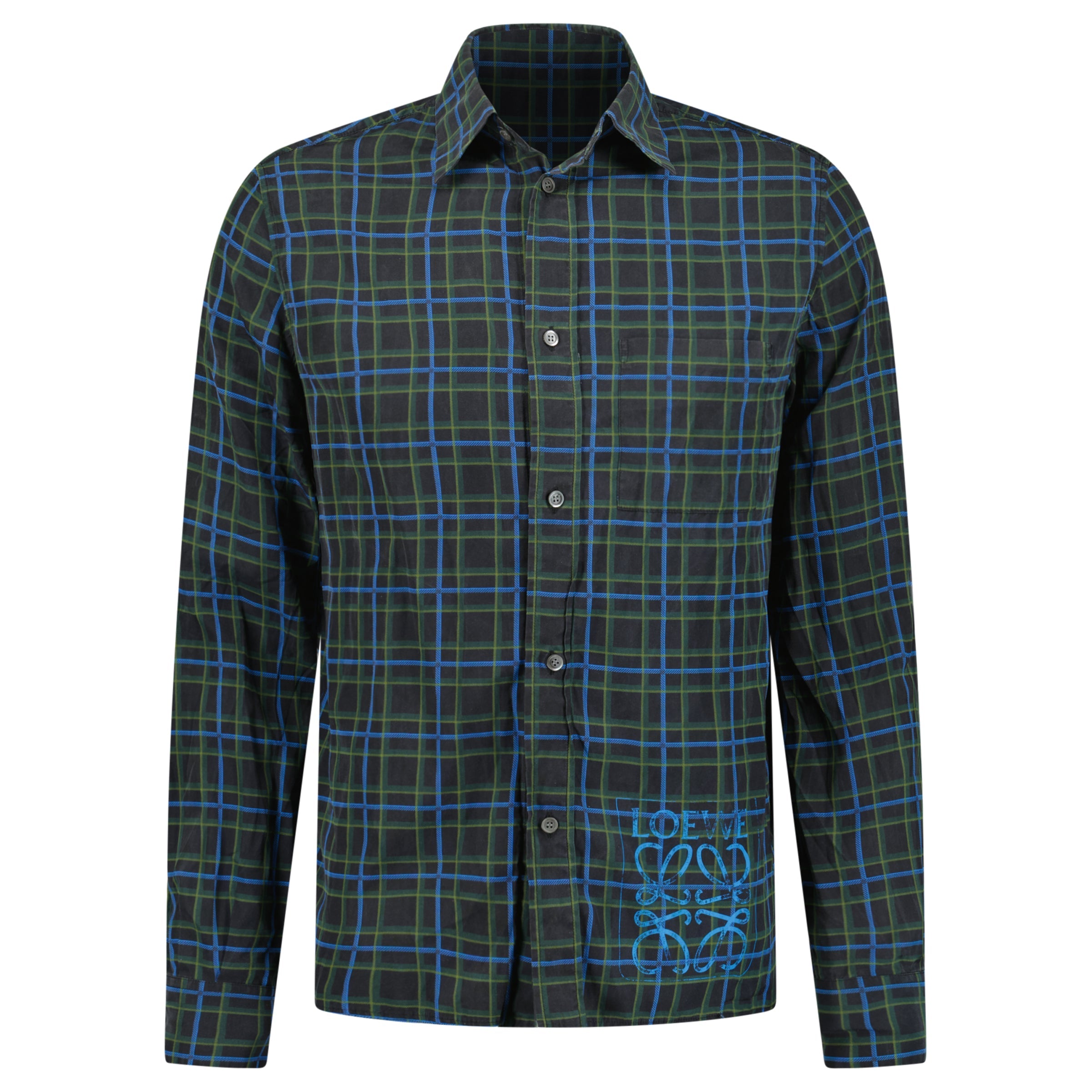 LOEWE CHECKED POCKET LOGO T SHIRT - MEDIUM - Affluent ArchivesUsed HIGH END DESIGNER CLOTHING