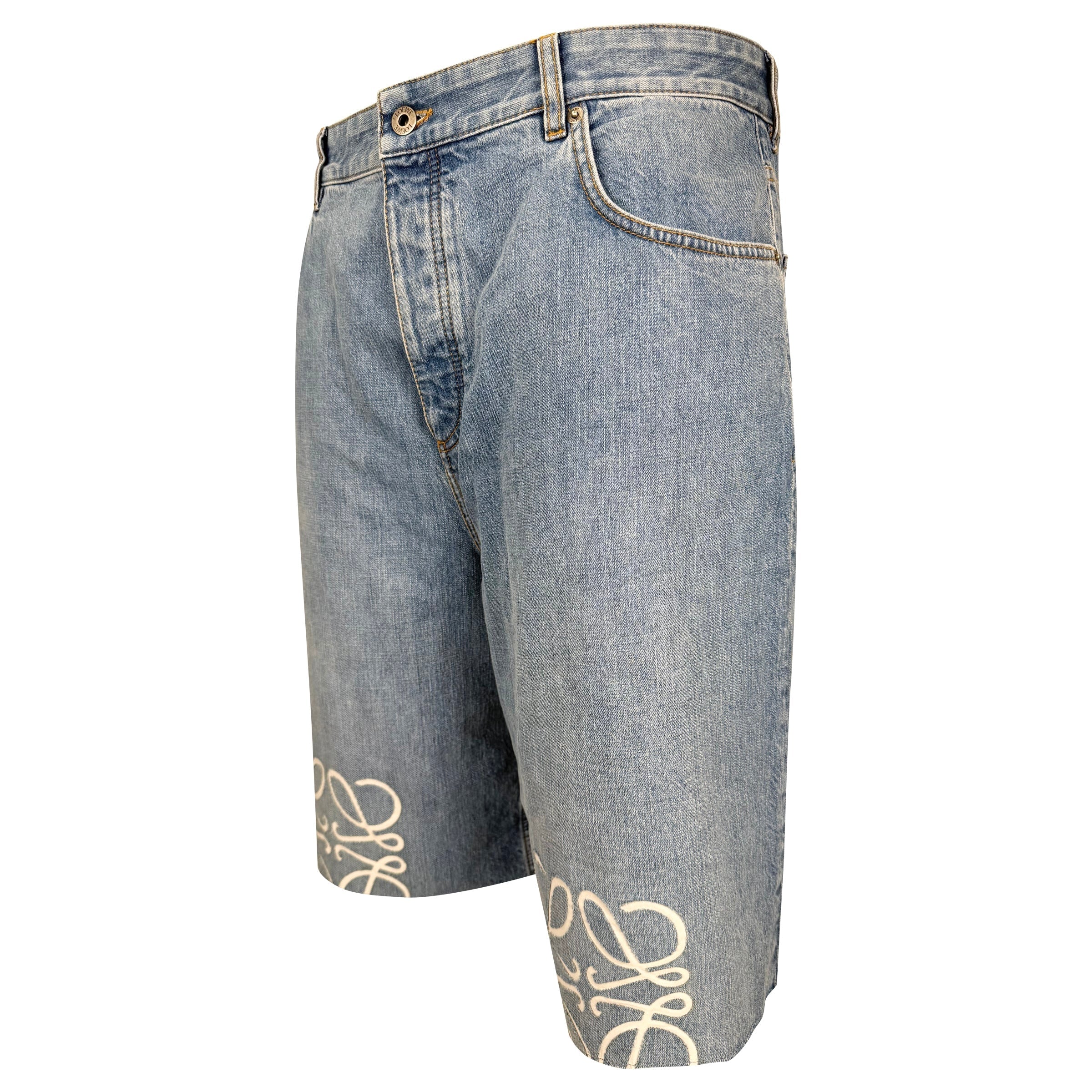 LOEWE DENIM LOGO SHORTS - 54 36 - 3W (NEW WITH TAGS) - Affluent ArchivesUsed HIGH END DESIGNER CLOTHING