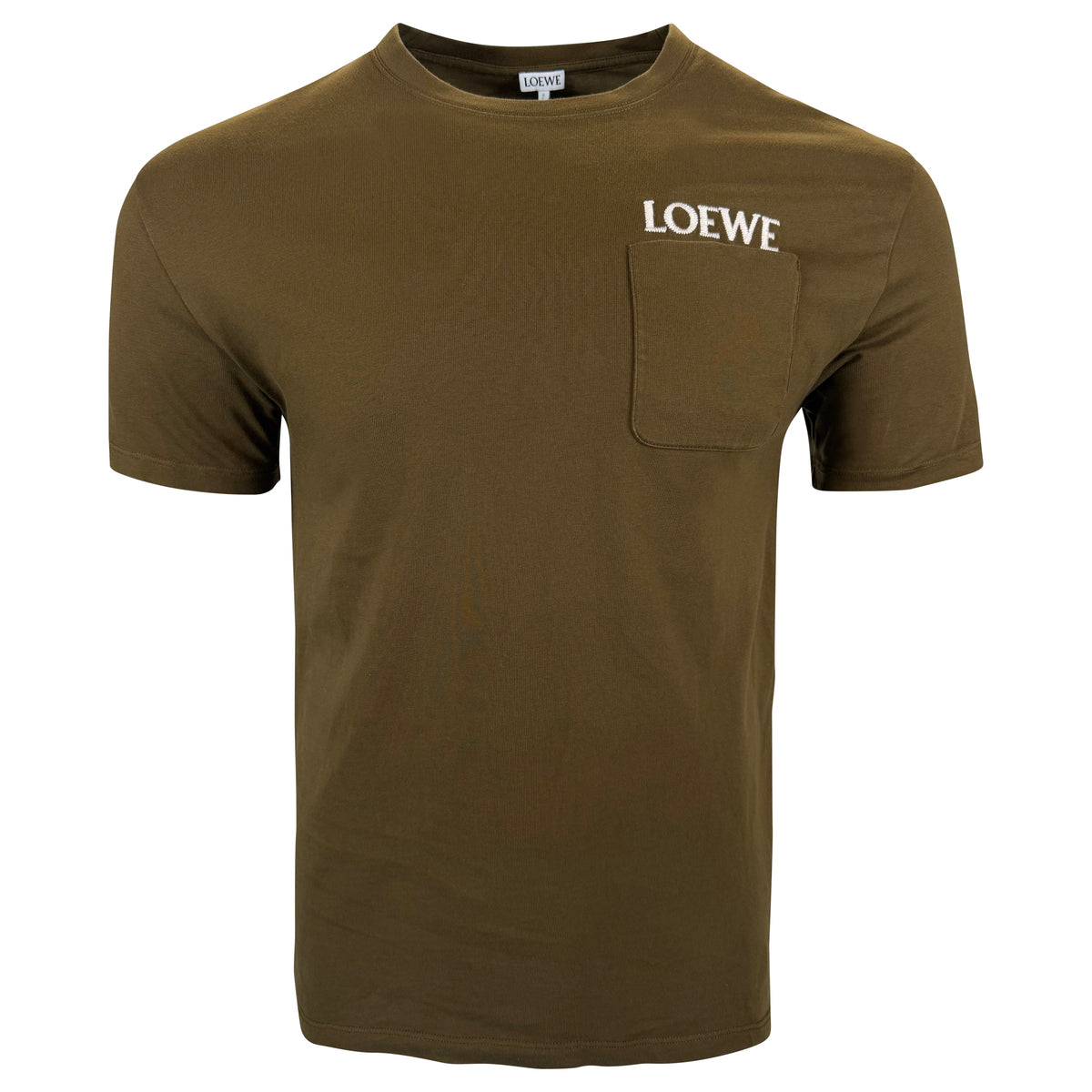 LOEWE KHAKI POCKET T SHIRT - XS (Fits S) | PRE OWNED - Affluent ArchivesUsed HIGH END DESIGNER CLOTHING