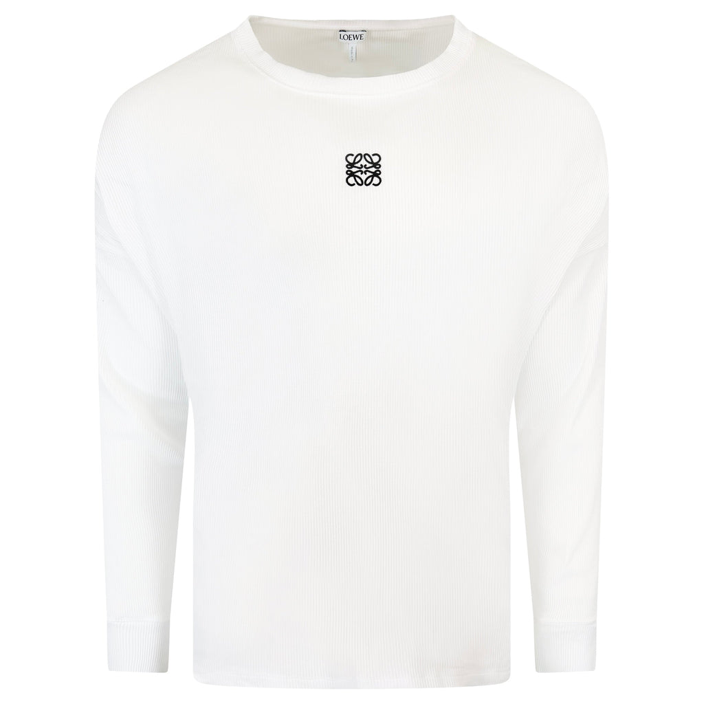 LOEWE LONG SLEEVED RIBBED LOGO T SHIRT - LARGE | PRE OWNED - Affluent ArchivesUsed HIGH END DESIGNER CLOTHING