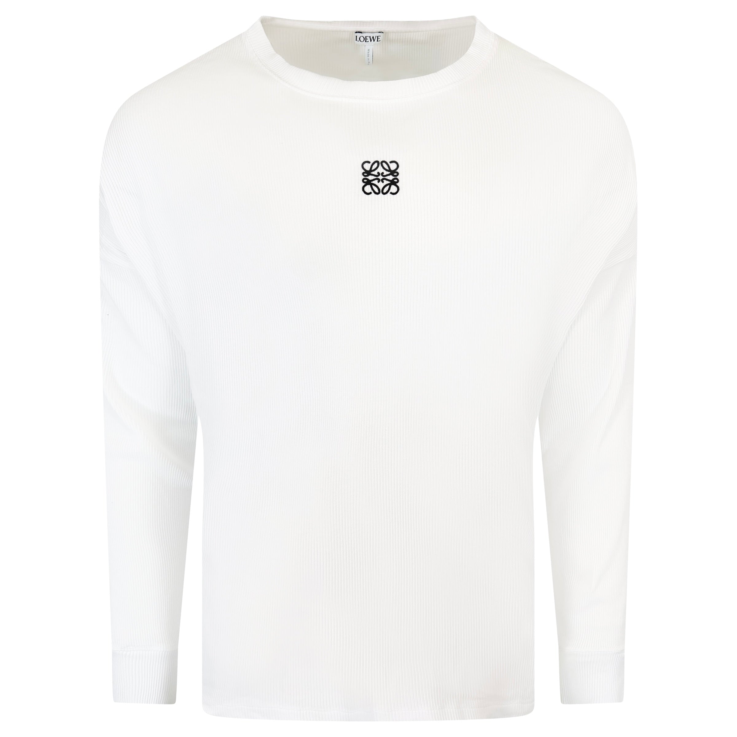 LOEWE LONG SLEEVED RIBBED LOGO T SHIRT - LARGE | PRE OWNED - Affluent ArchivesUsed HIGH END DESIGNER CLOTHING