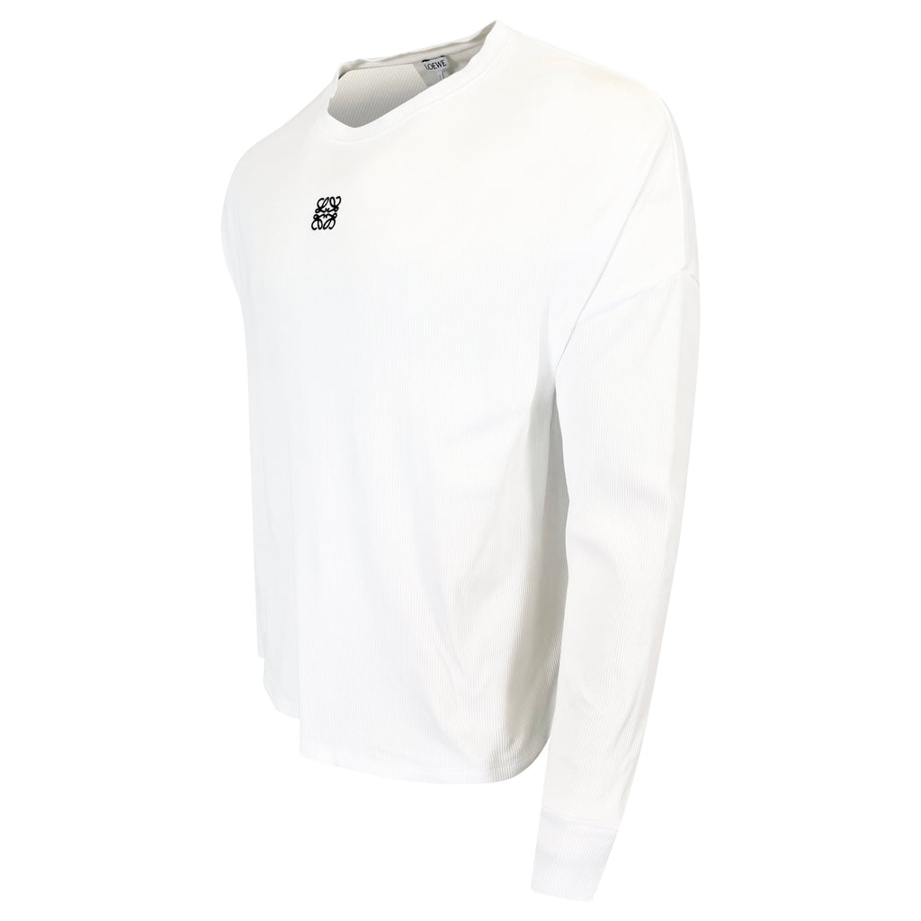 LOEWE LONG SLEEVED RIBBED LOGO T SHIRT - LARGE | PRE OWNED - Affluent ArchivesUsed HIGH END DESIGNER CLOTHING