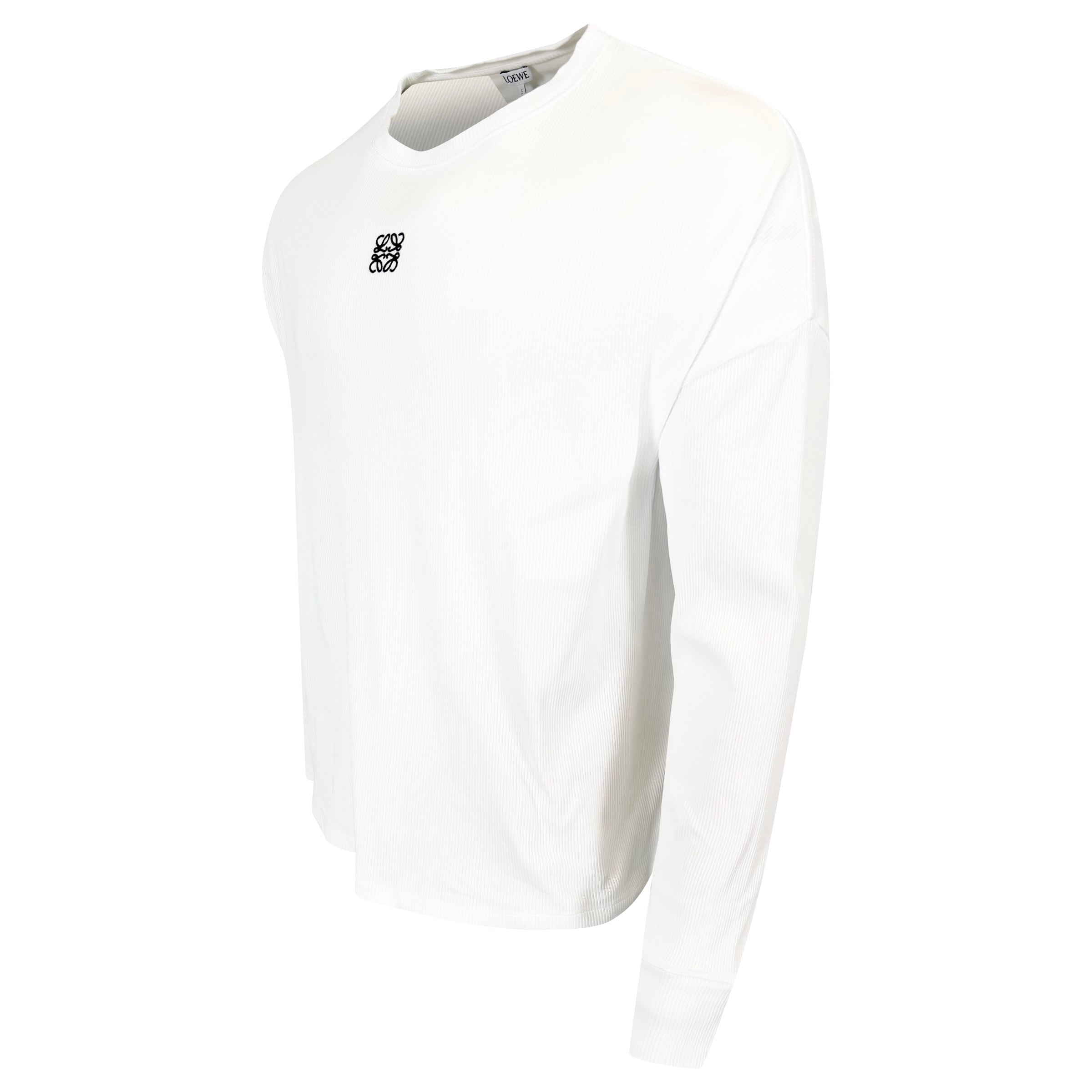 LOEWE LONG SLEEVED RIBBED LOGO T SHIRT - LARGE | PRE OWNED - Affluent ArchivesUsed HIGH END DESIGNER CLOTHING