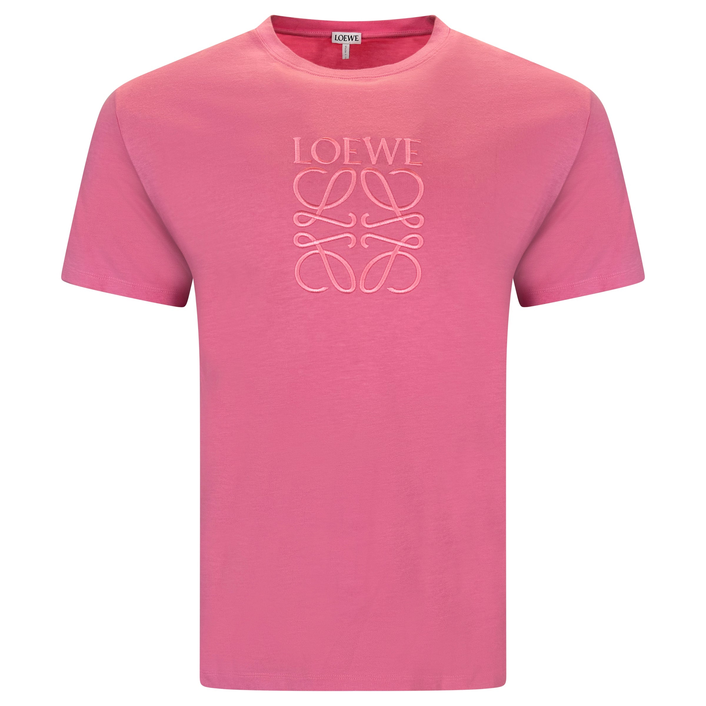 LOEWE PINK LOGO T SHIRT - MEDIUM (Fits Large) | PRE OWNED - Affluent ArchivesUsed HIGH END DESIGNER CLOTHING